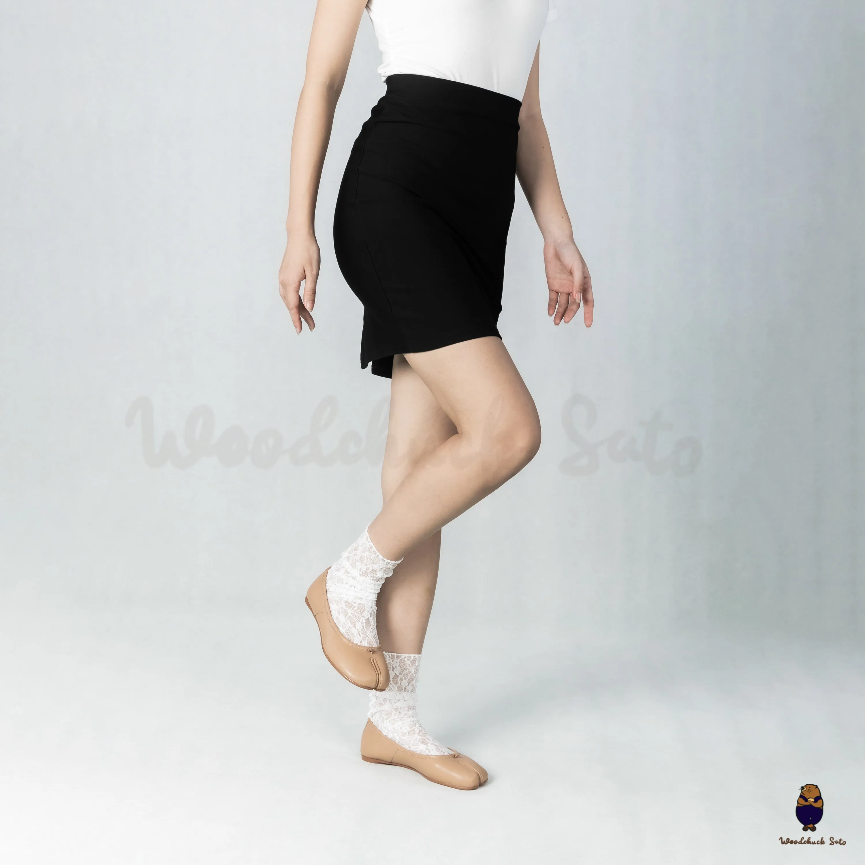 WoodchuckSato Beige Sheep Leather Split-Toe Tabi Ballet Flats sold by WoodChuckSato product image thumbnail 4