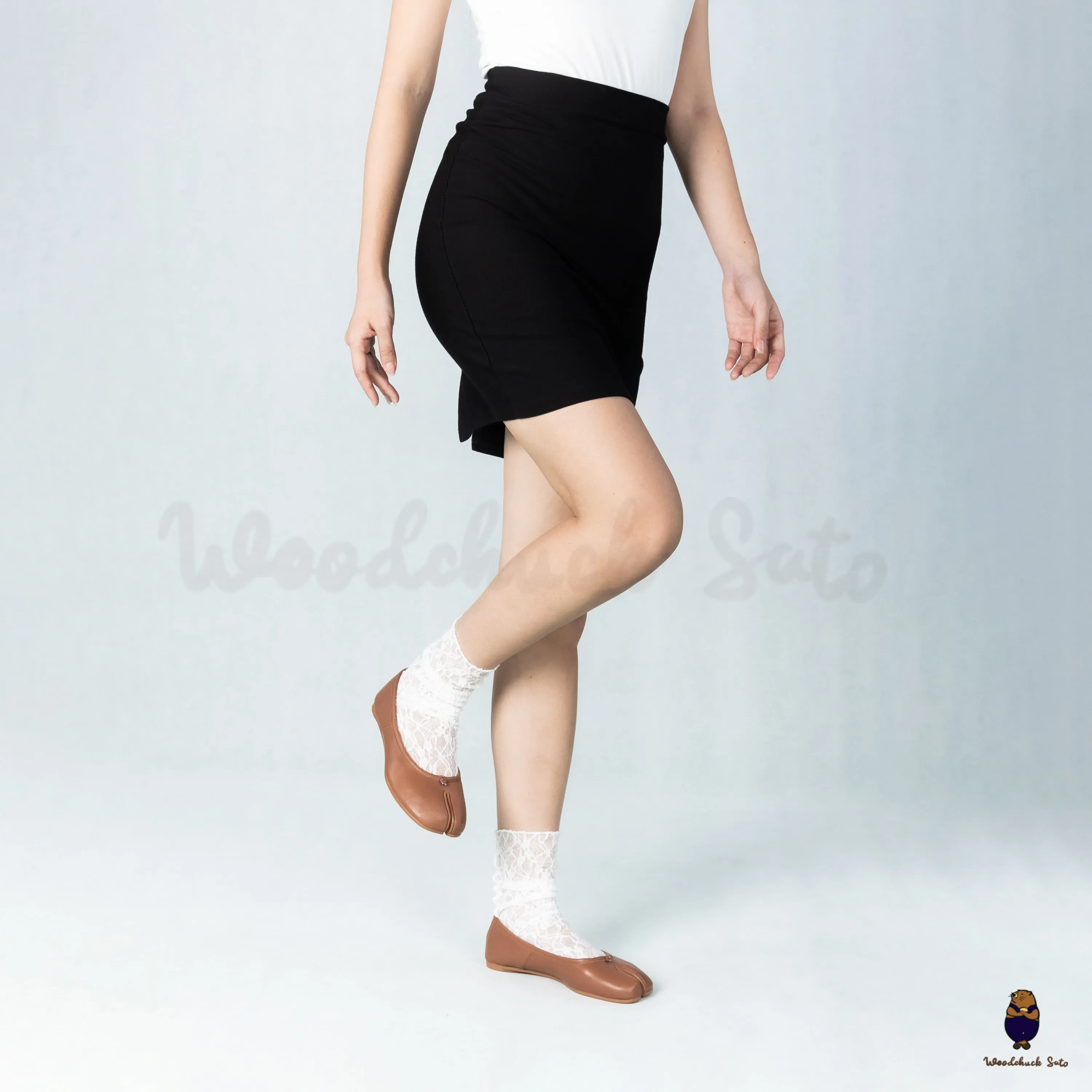 WoodchuckSato Brown Sheep Leather Split-Toe Ballet Flats sold by WoodChuckSato product image thumbnail 4