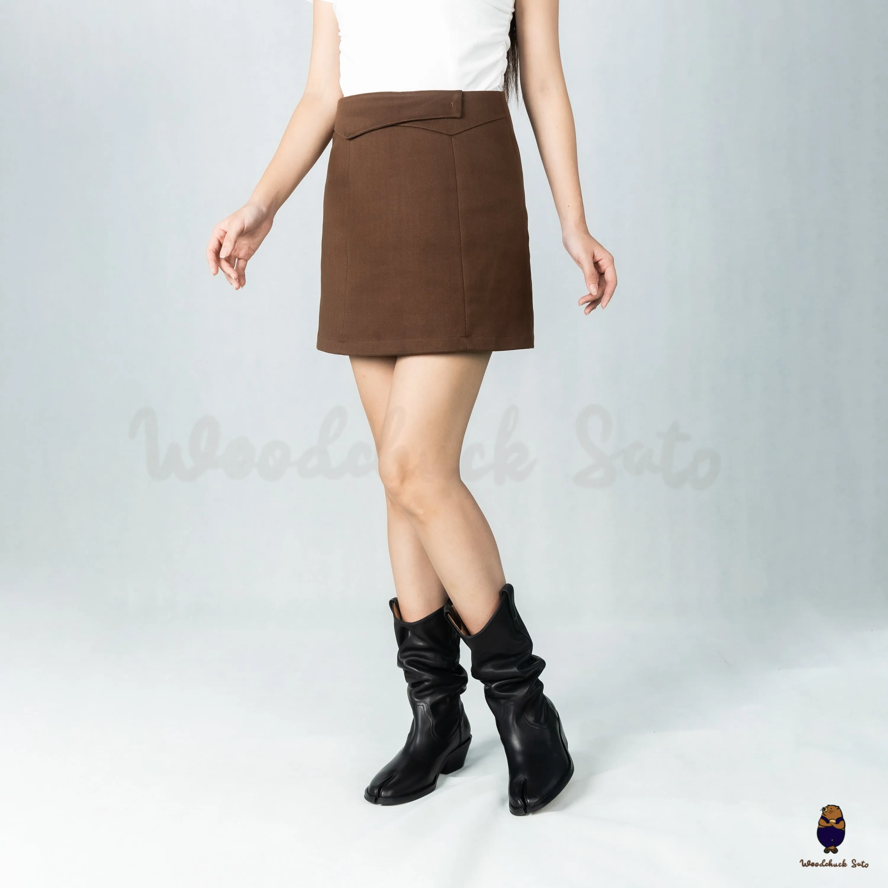 WoodchuckSato Black Cow Leather Slouchy Western Boots with Low Heel sold by WoodChuckSato product image thumbnail 3