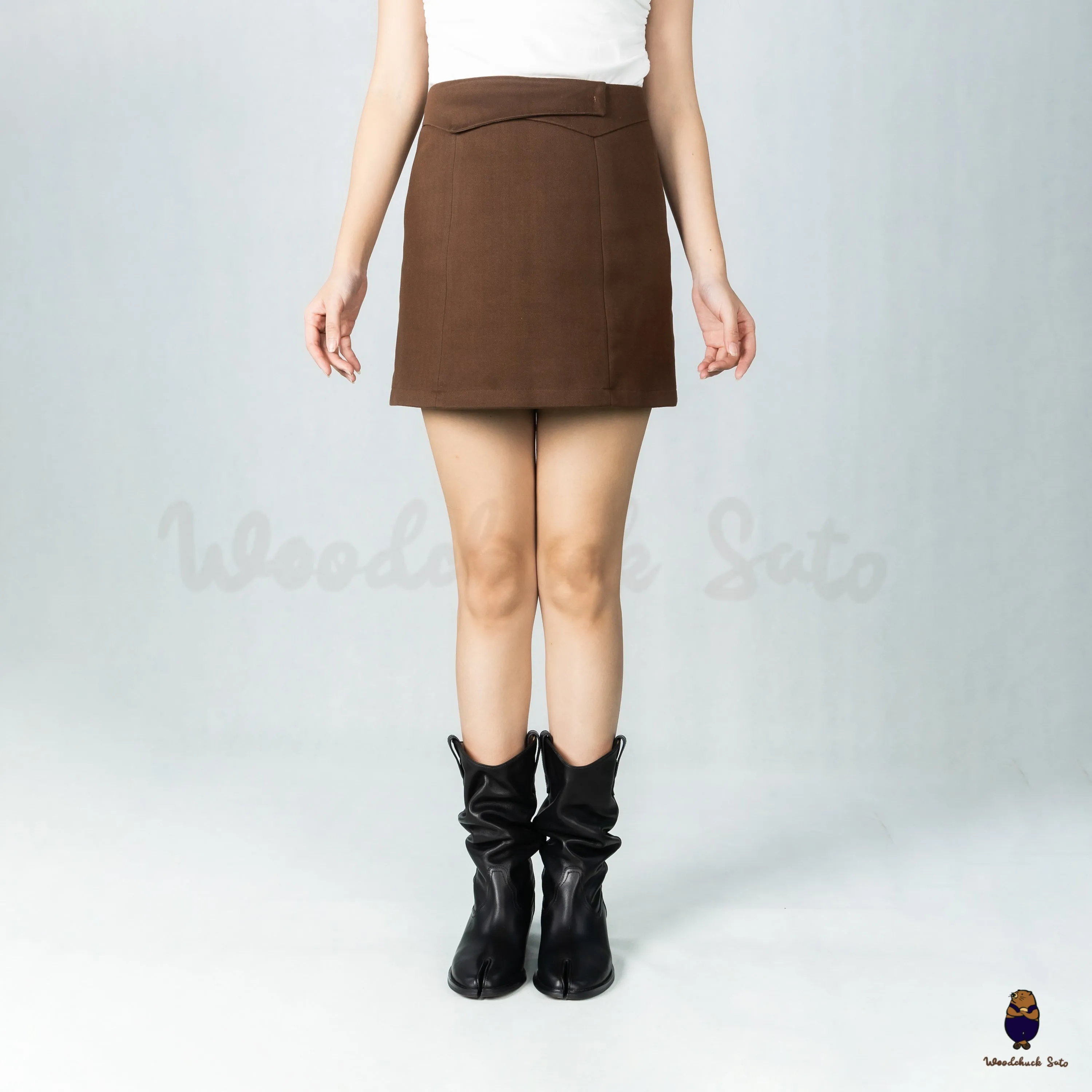 WoodchuckSato Black Cow Leather Slouchy Western Boots with Low Heel sold by WoodChuckSato product image thumbnail 2