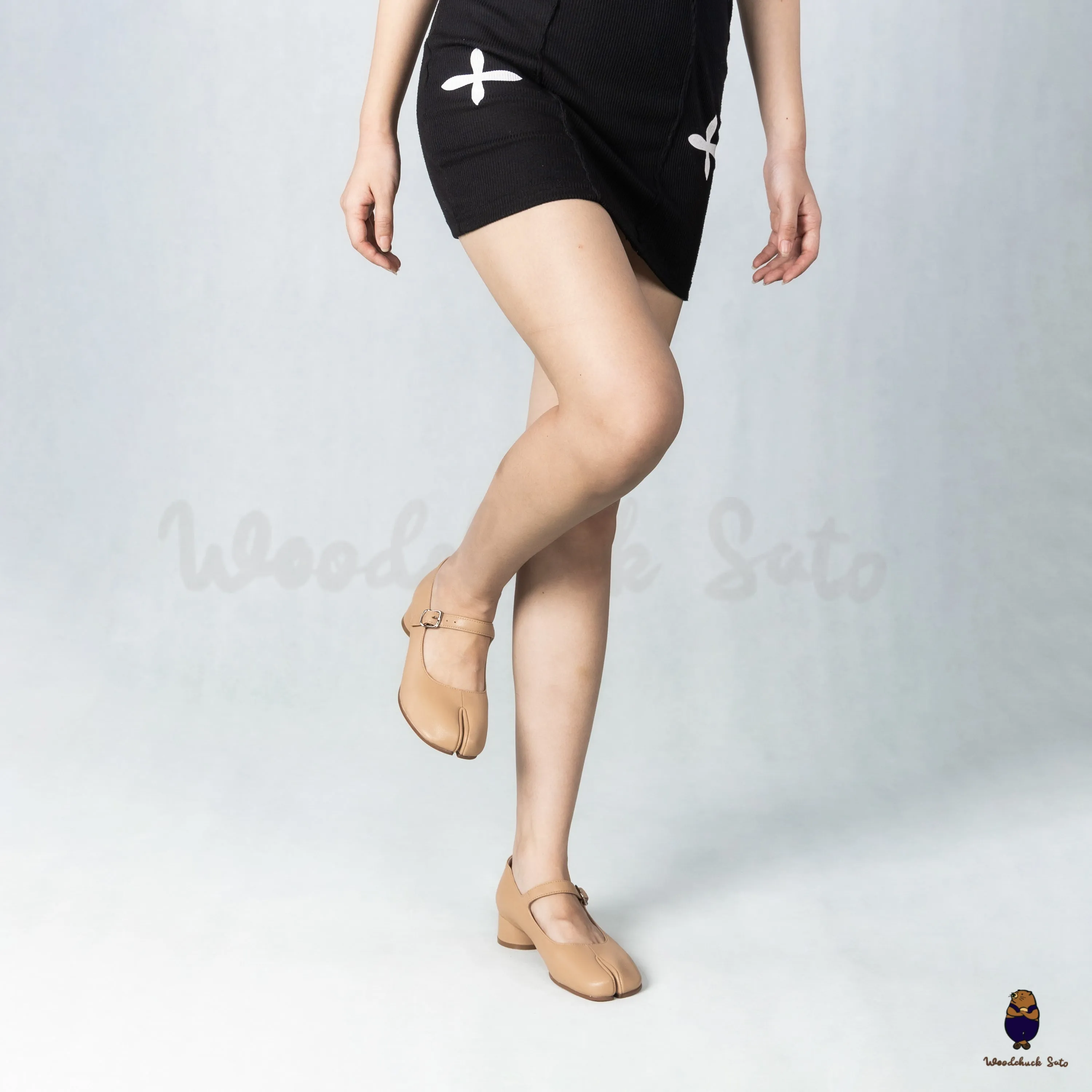 WoodchuckSato Nude Sheep Leather Tabi Mary Jane Heels with Strap sold by WoodChuckSato product image thumbnail 4