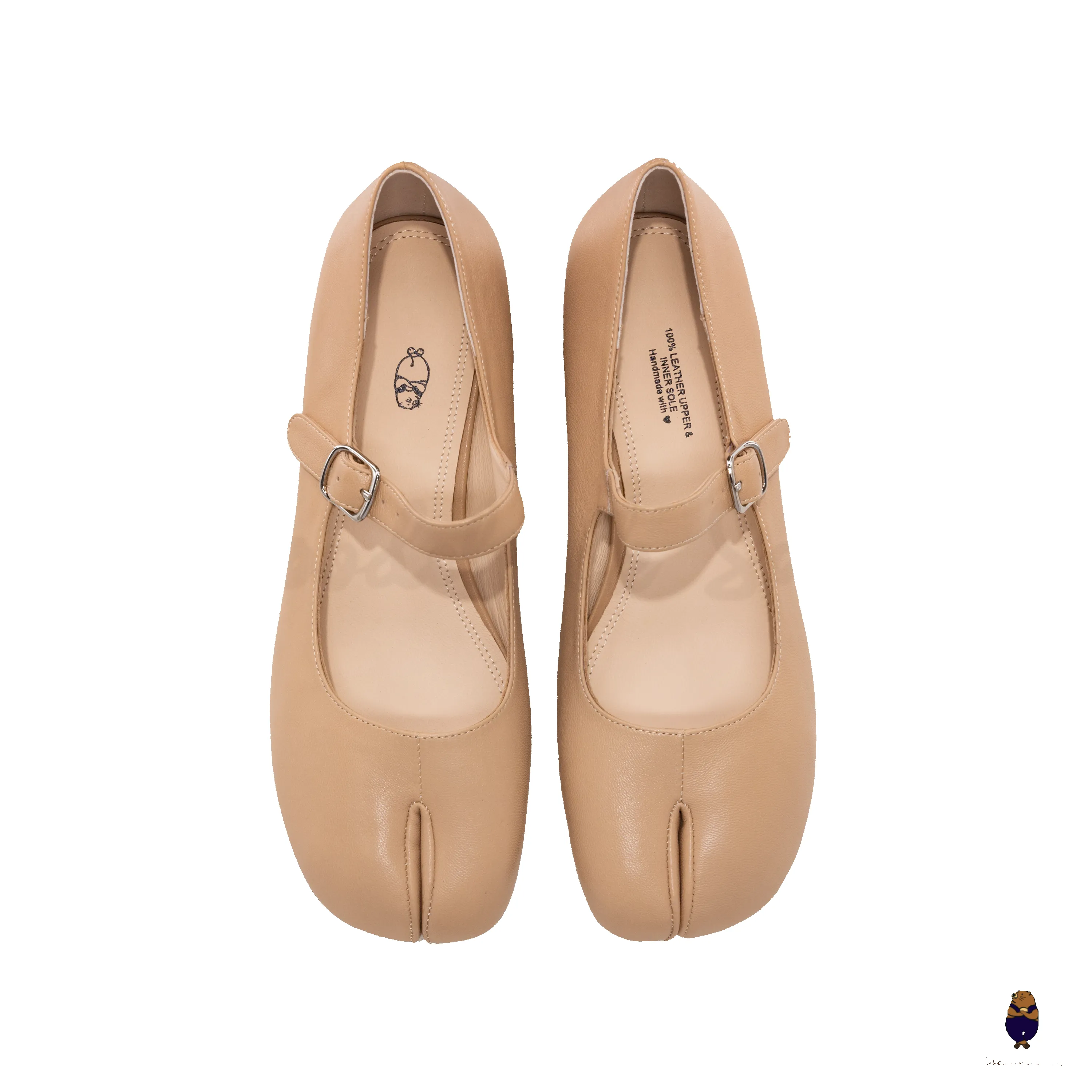 WoodchuckSato Nude Sheep Leather Tabi Mary Jane Heels with Strap sold by WoodChuckSato product image thumbnail 5