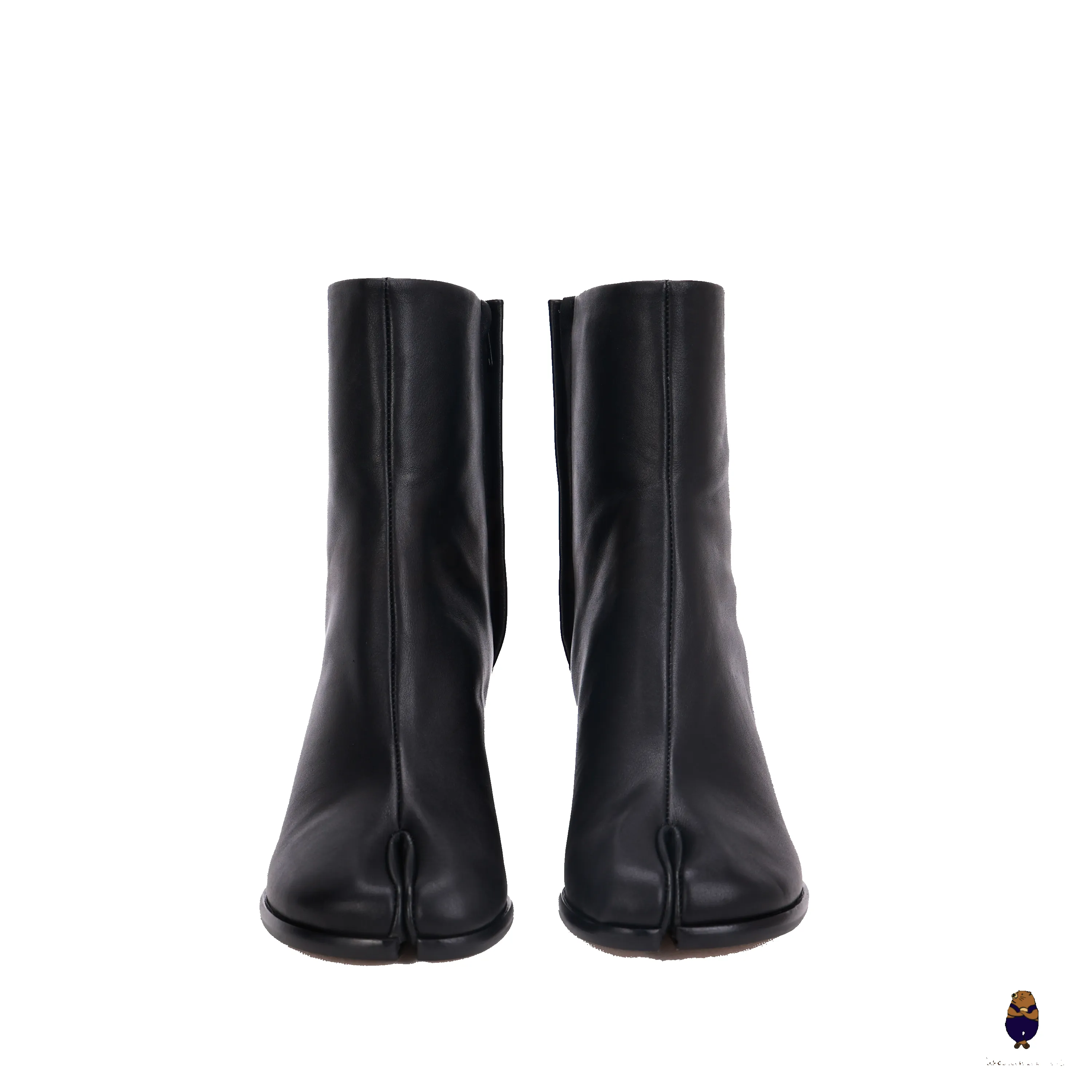 WoodchuckSato Black Cow Leather Tabi Boots 6 cm Heel sold by WoodChuckSato product image thumbnail 5