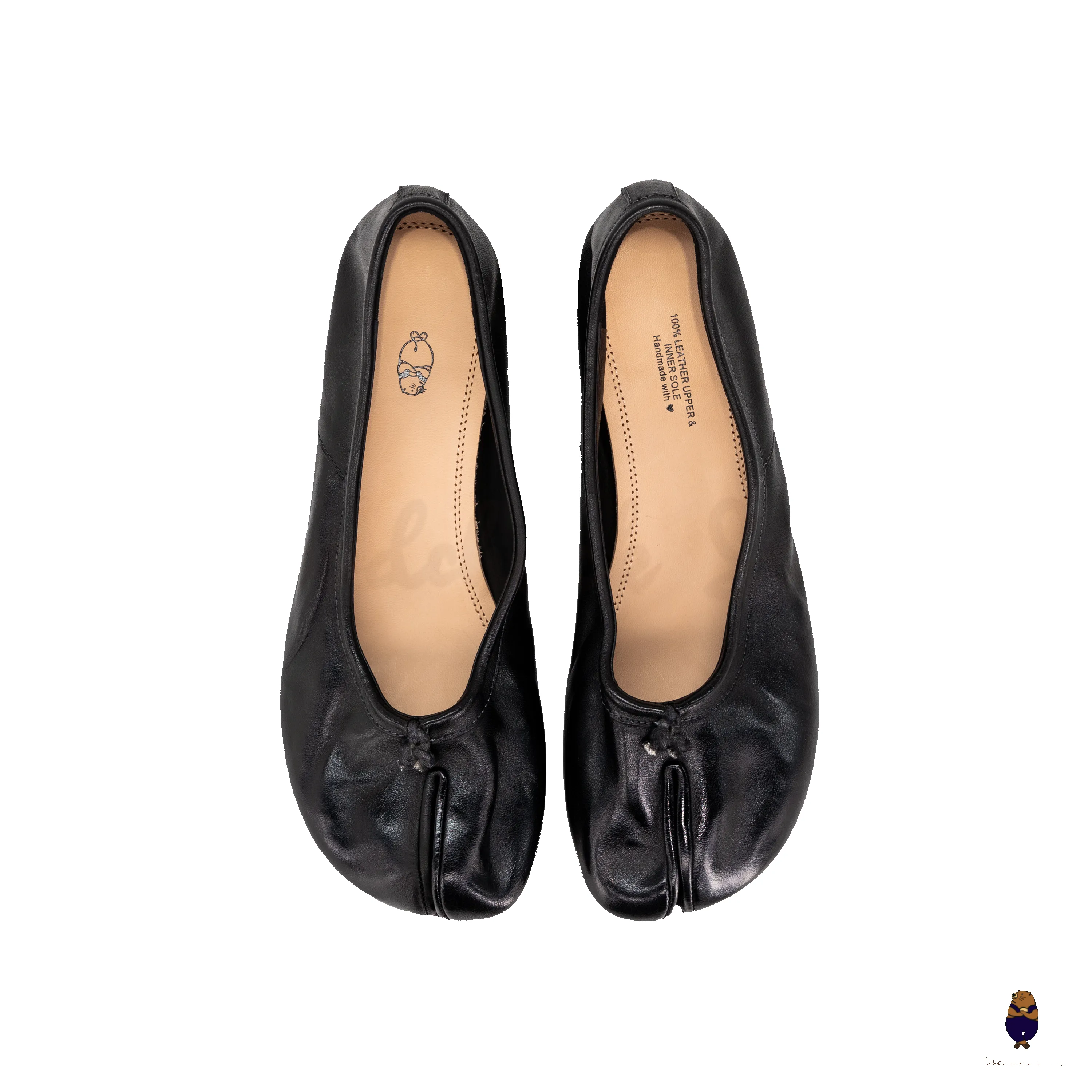 WoodchuckSato Black Horse Leather Tabi 3cm Heels sold by WoodChuckSato product image thumbnail 2