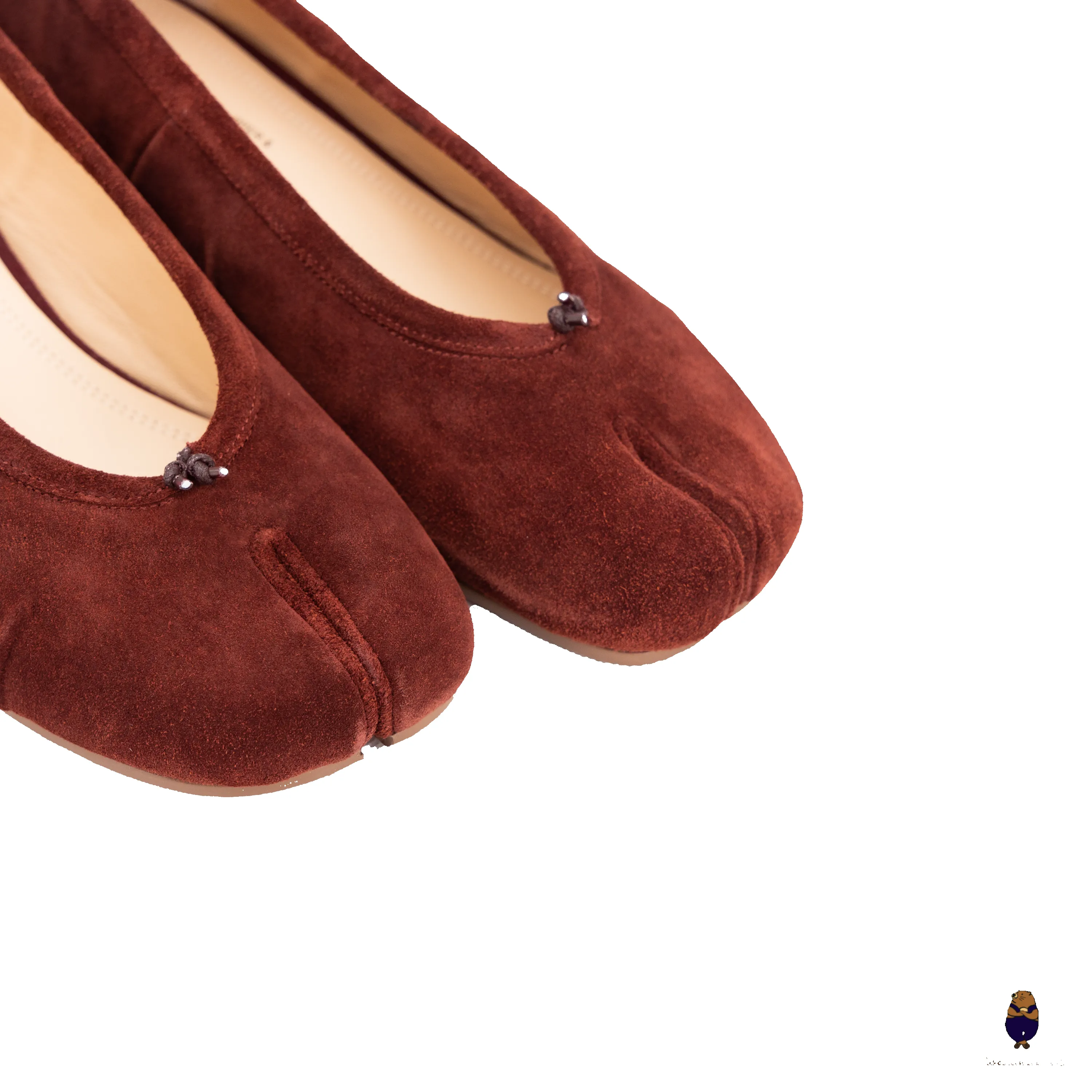 WoodchuckSato Mahogany Suede Cow Leather Tabi 3cm Heels sold by WoodChuckSato product image thumbnail 5