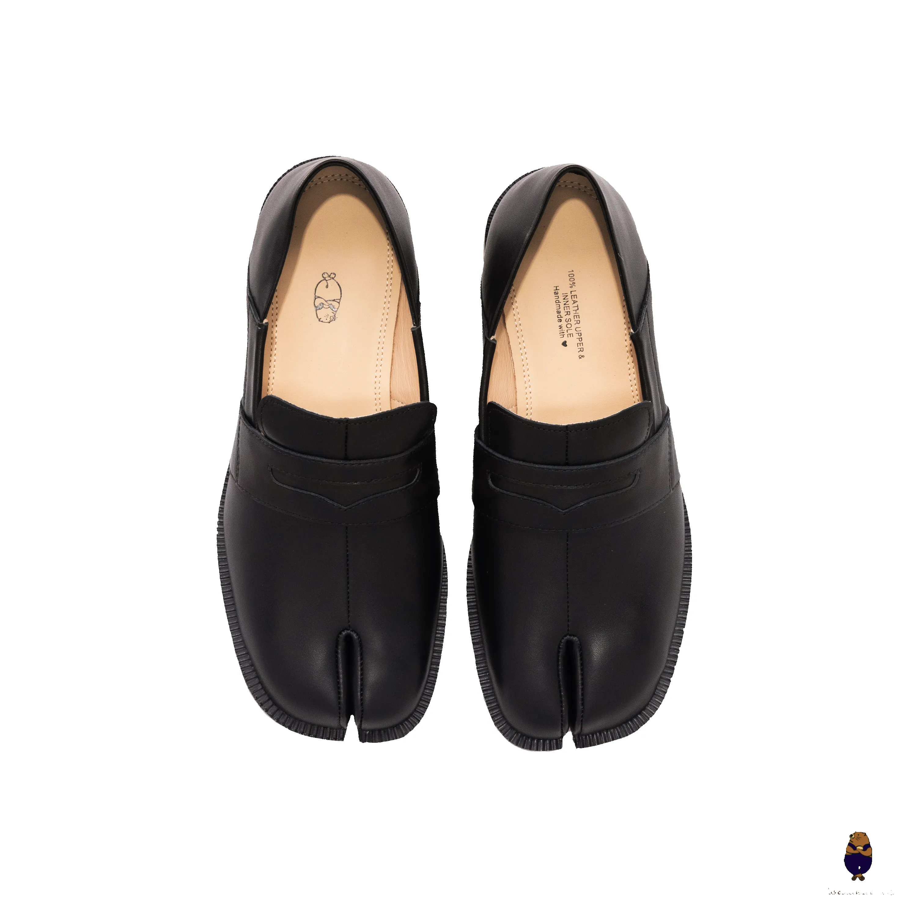 WoodchuckSato Black Matte Cow Leather with Penny Strap Tabi Loafers sold by WoodChuckSato product image thumbnail 5