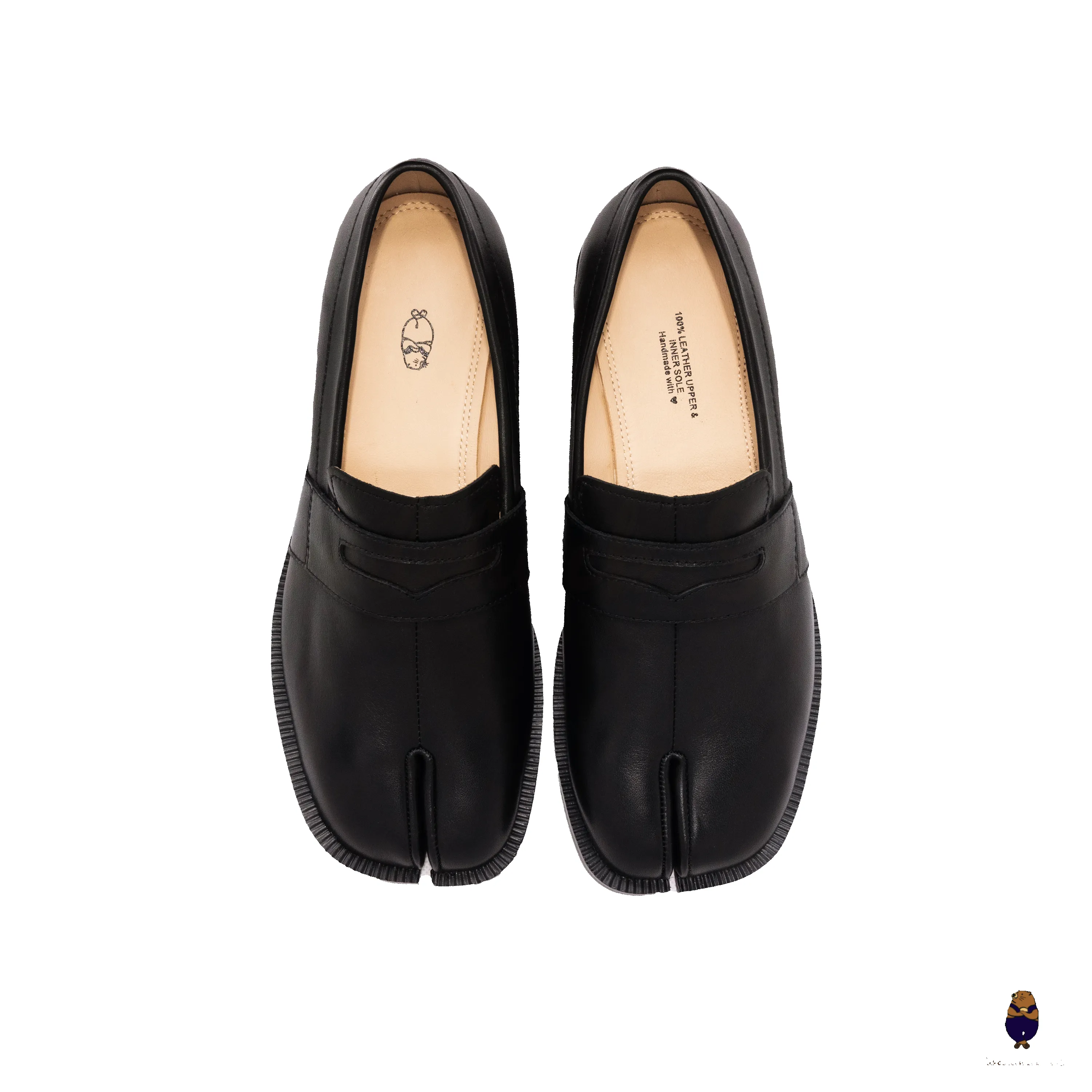 WoodchuckSato Black Matte Cow Leather Penny Strap Tabi Loafers sold by WoodChuckSato product image thumbnail 5