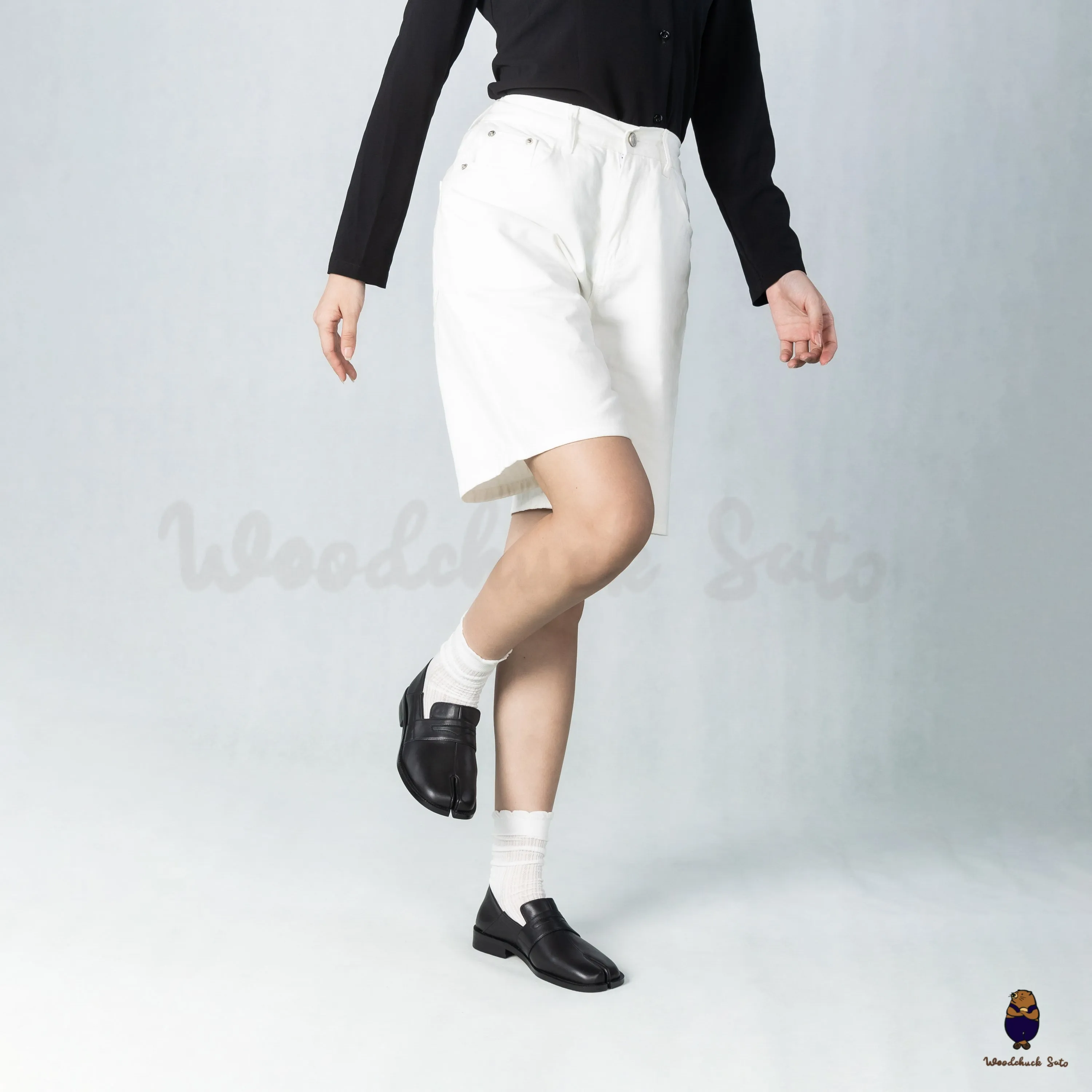 WoodchuckSato Black Matte Cow Leather Penny Strap Tabi Loafers sold by WoodChuckSato product image thumbnail 4