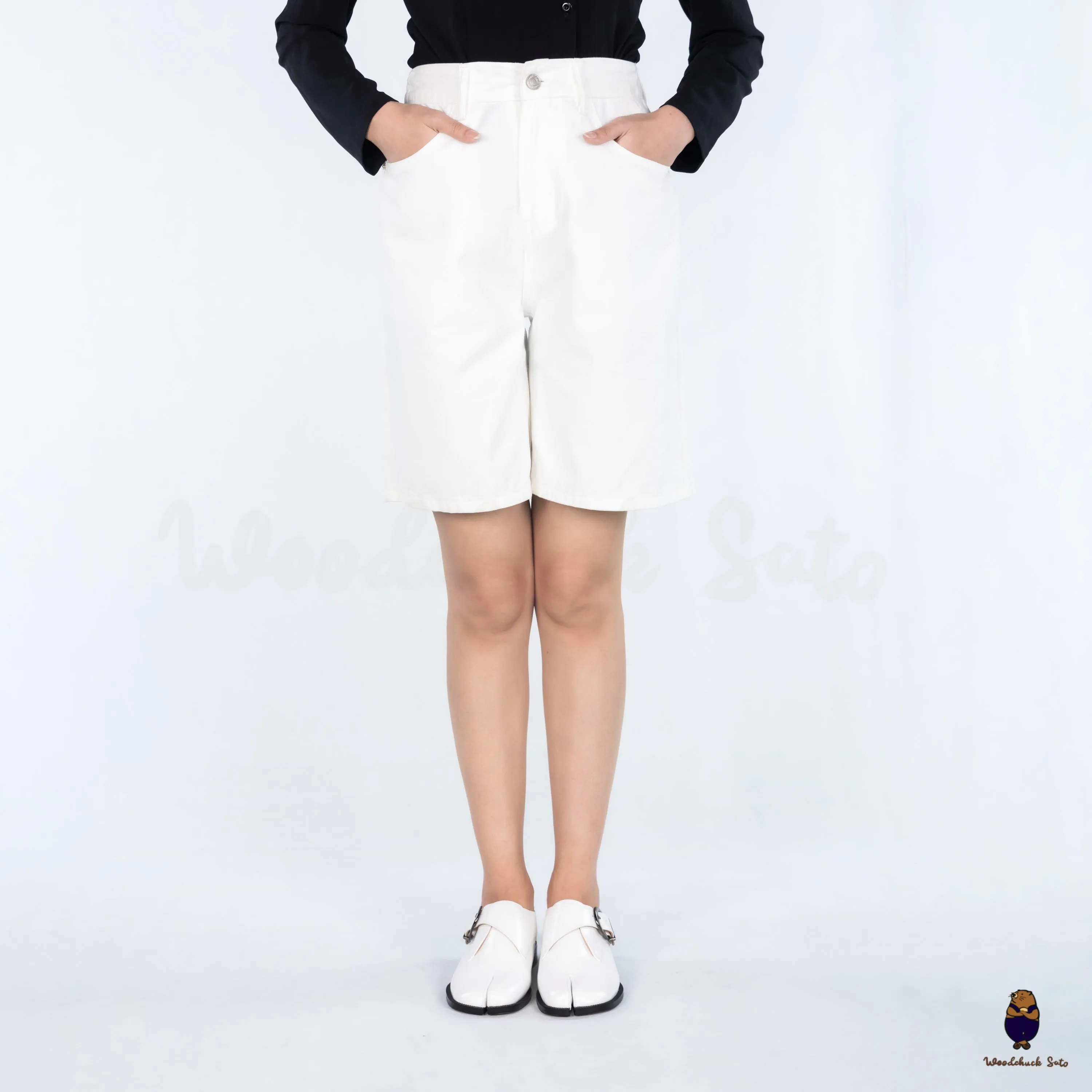 WoodchuckSato White Edge-Beaded Cowhide Leather Tabi Monk Strap Shoes sold by WoodChuckSato product image thumbnail 3