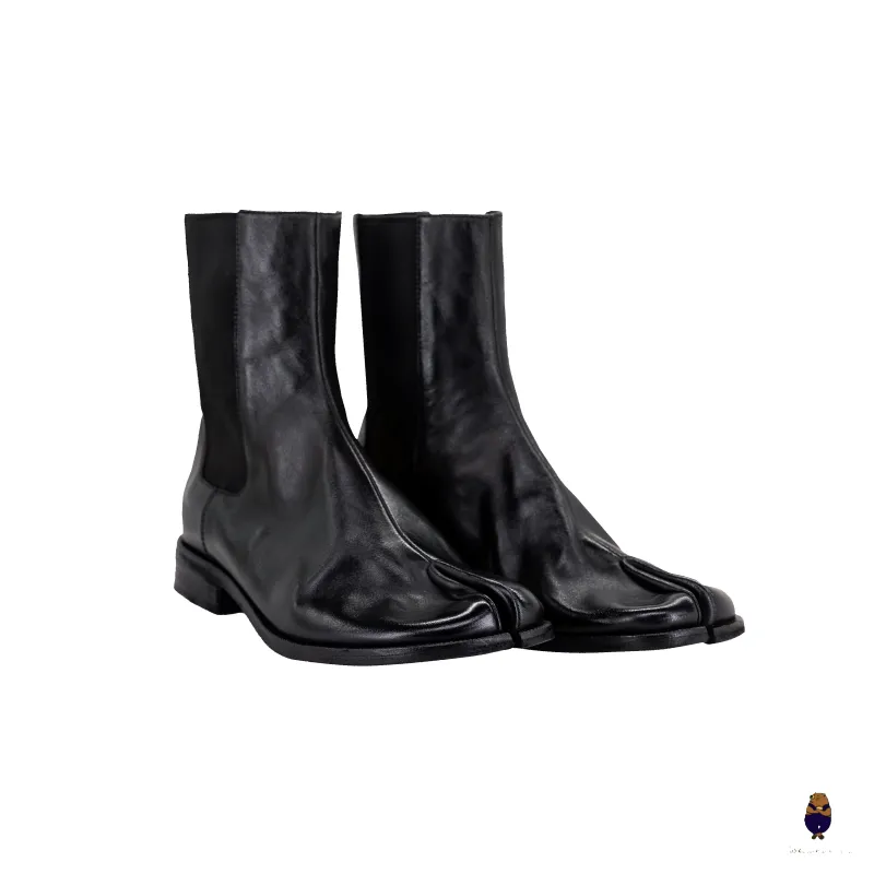 WoodchuckSato Black Horse Leather Tabi Chelsea Boots sold by WoodChuckSato