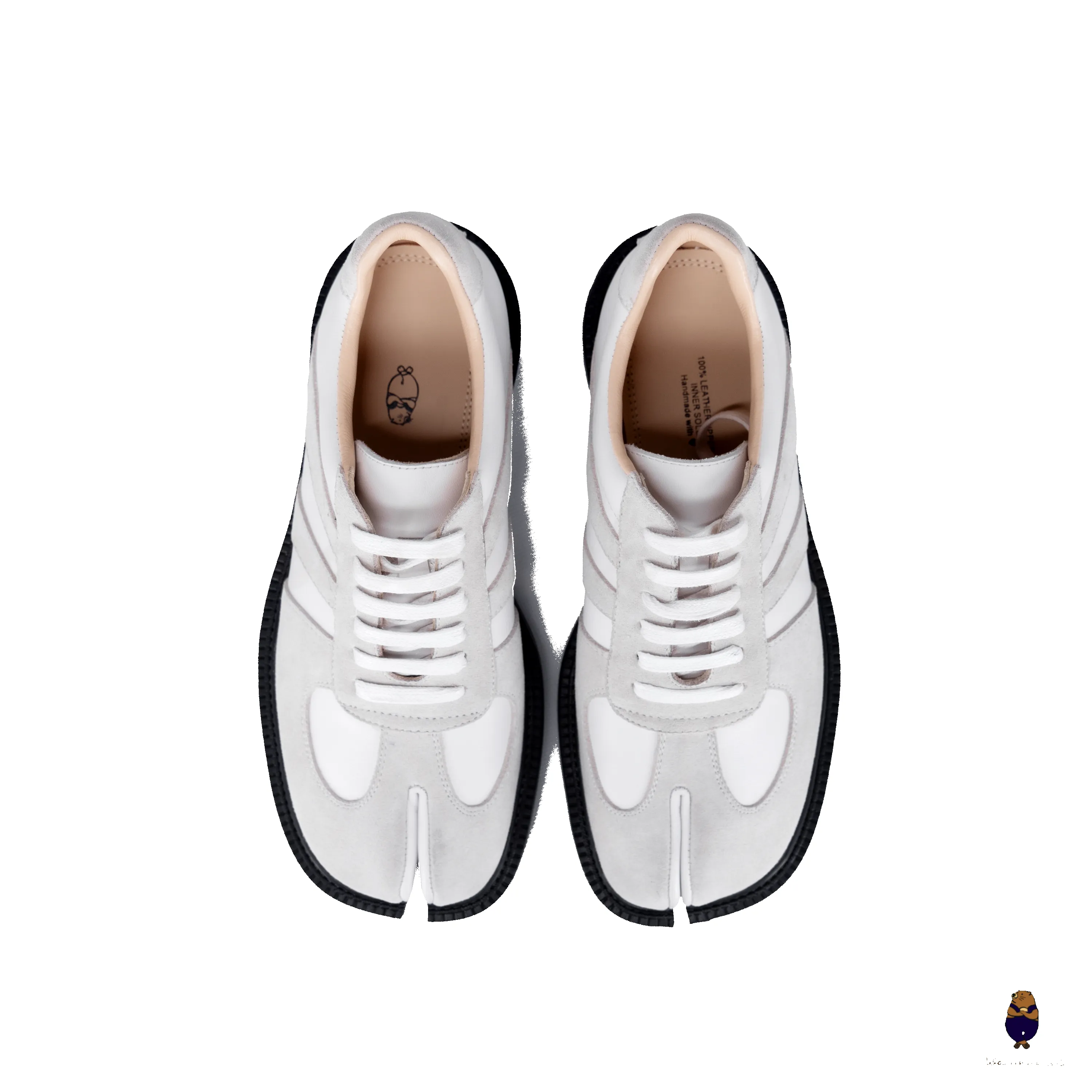 WoodchuckSato White Leather & Suede Platform Tabi Lace-Up Shoes sold by WoodChuckSato product image thumbnail 4
