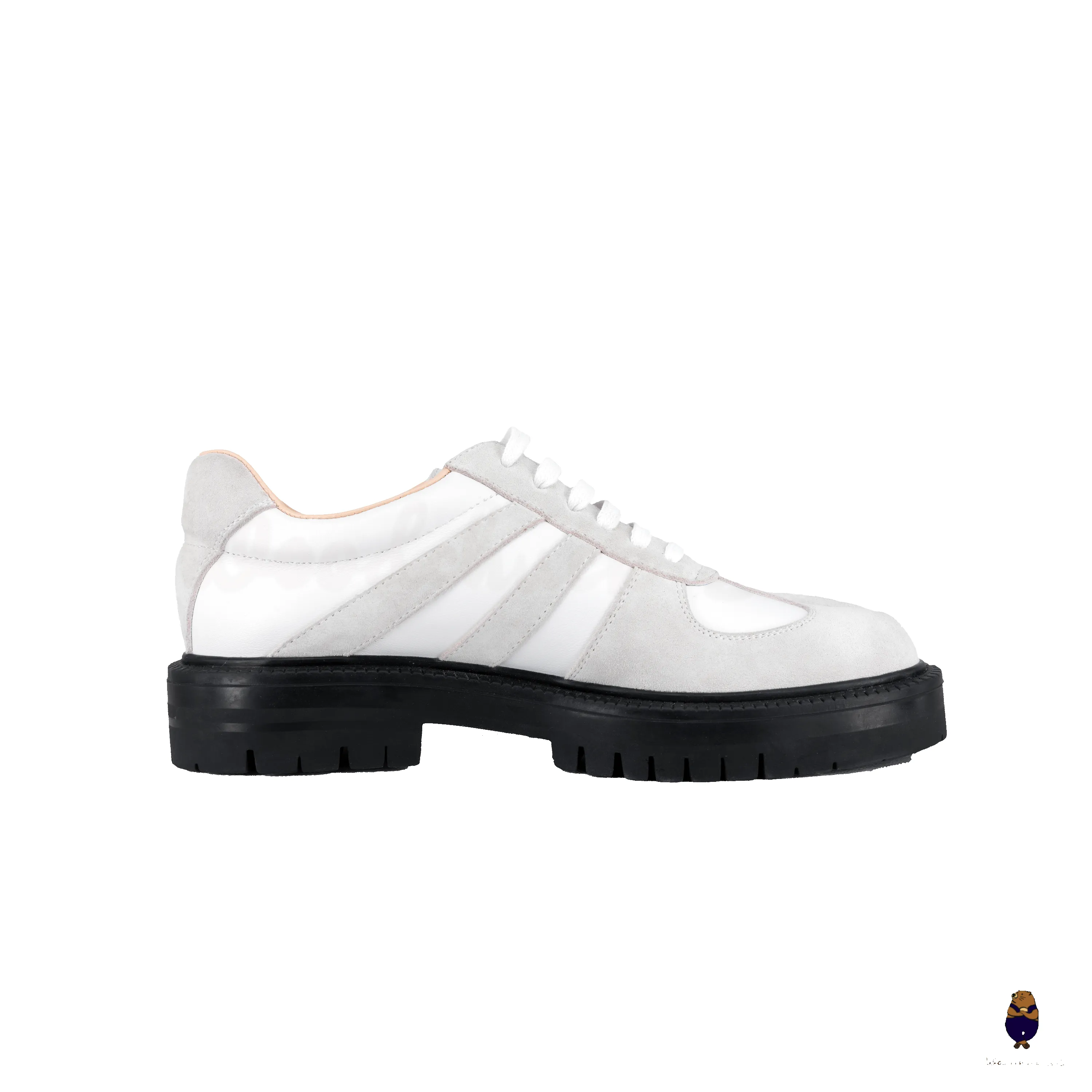 WoodchuckSato White Leather & Suede Platform Tabi Lace-Up Shoes sold by WoodChuckSato product image thumbnail 5