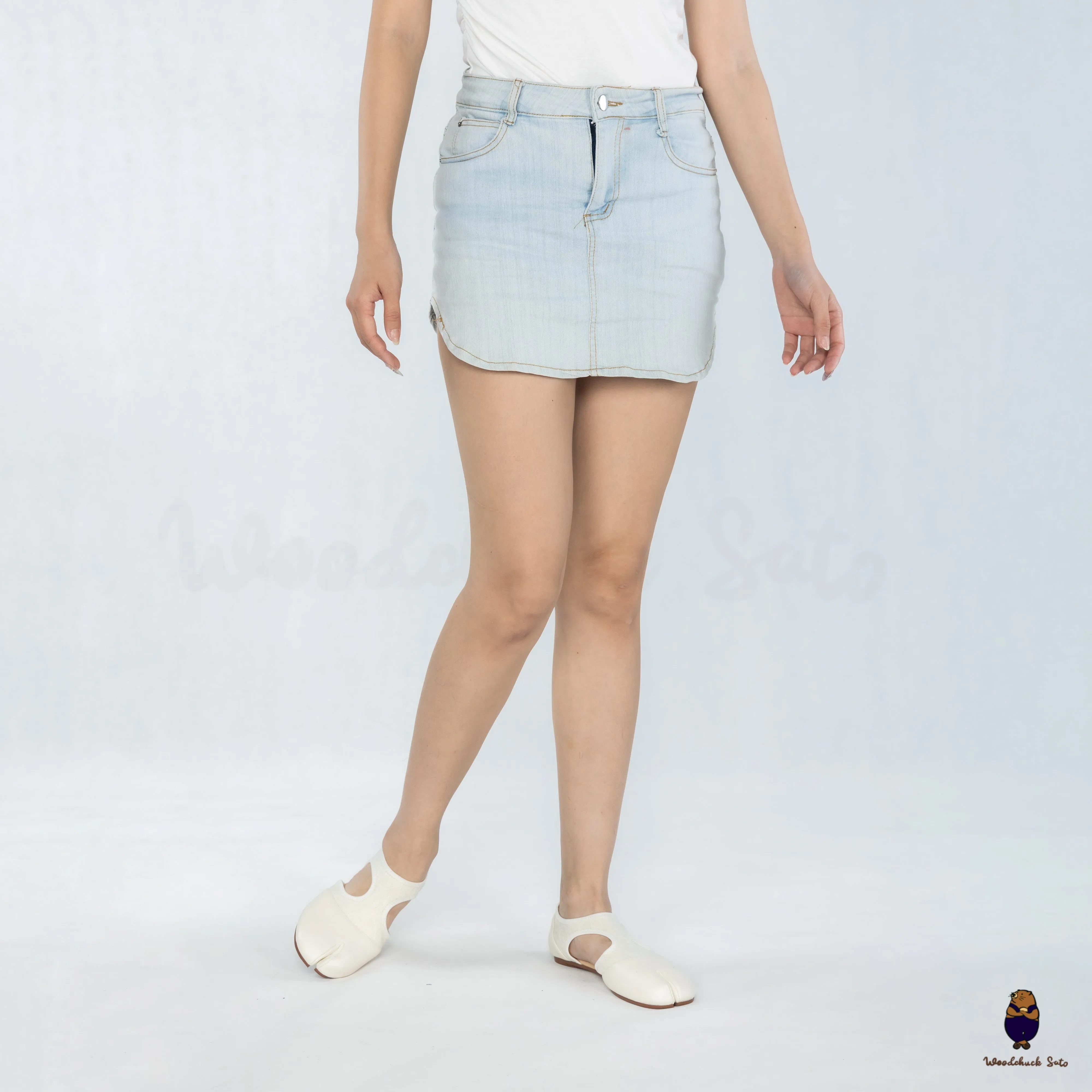 WoodchuckSato Ivory Leather & Lace Mesh Tabi Cut-Out Flats sold by WoodChuckSato product image thumbnail 4