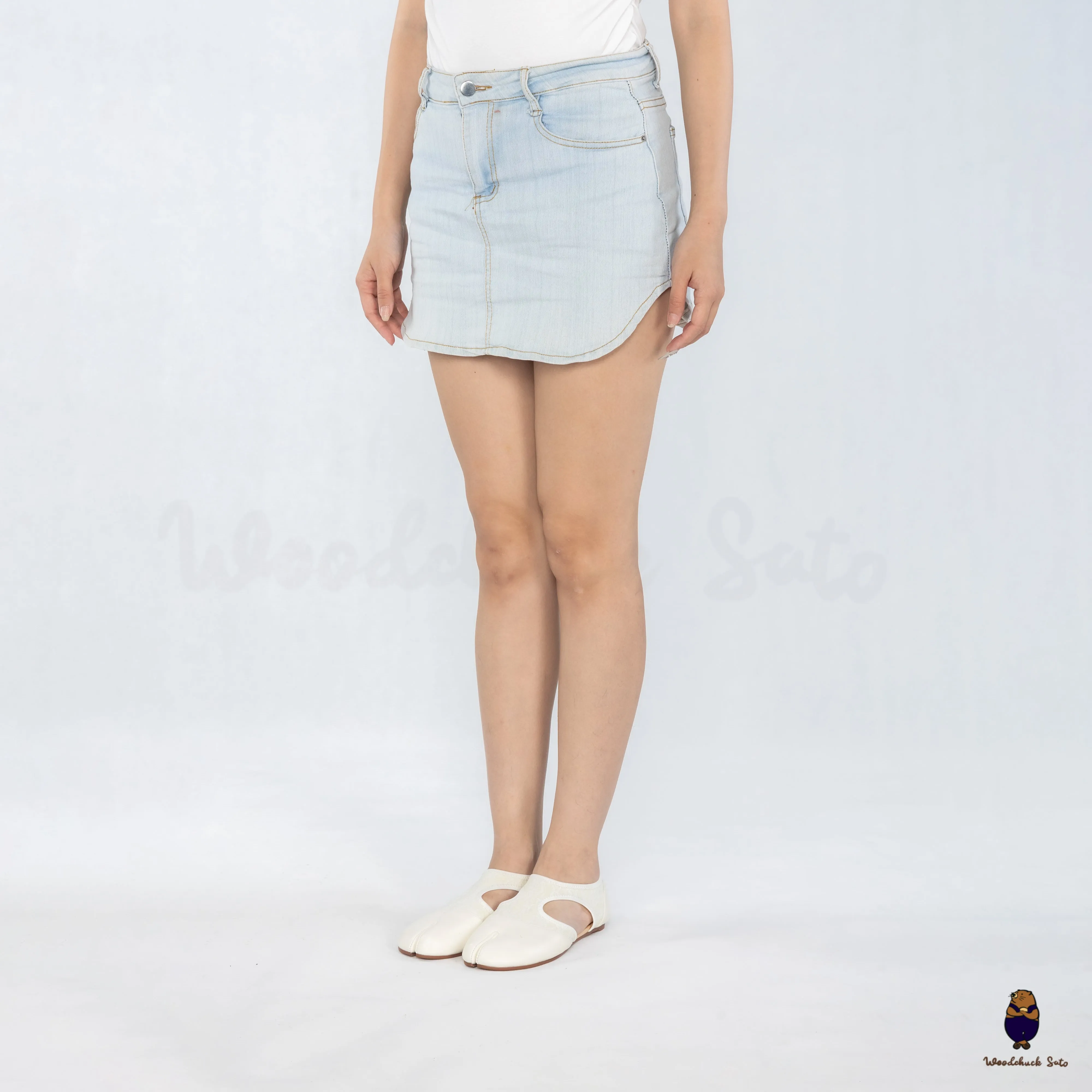WoodchuckSato Ivory Leather & Lace Mesh Tabi Cut-Out Flats sold by WoodChuckSato product image thumbnail 3