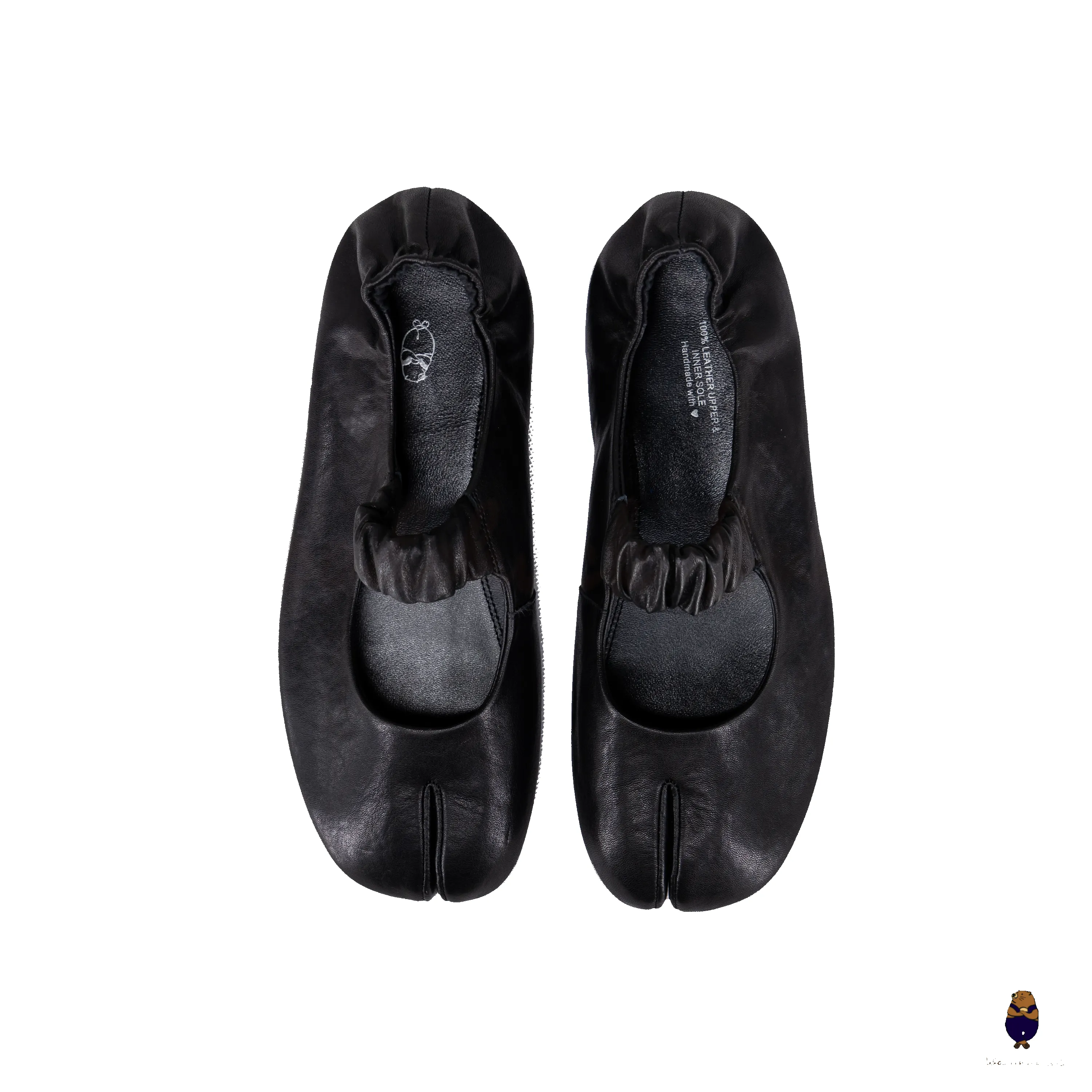 WoodchuckSato Black Sheep Leather Elastic Tabi Ballet Flats sold by WoodChuckSato product image thumbnail 5