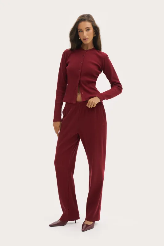 Awayday Pleated Pants - Wine sold by Maebe