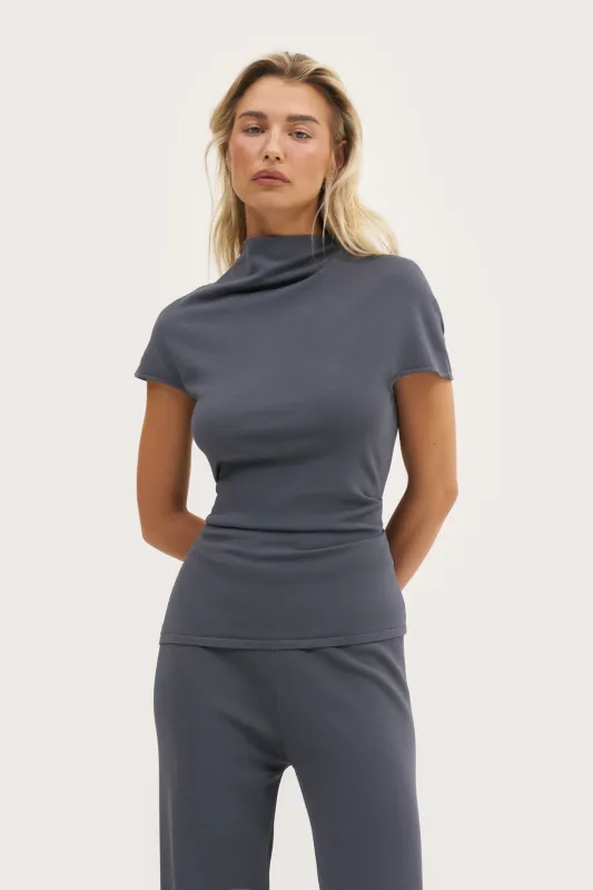 Residence Knit Top - Steel Blue sold by Maebe