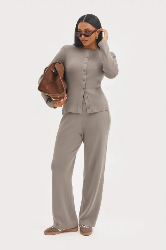 Retreat Ribbed Knit Pants - Taupe sold by Maebe