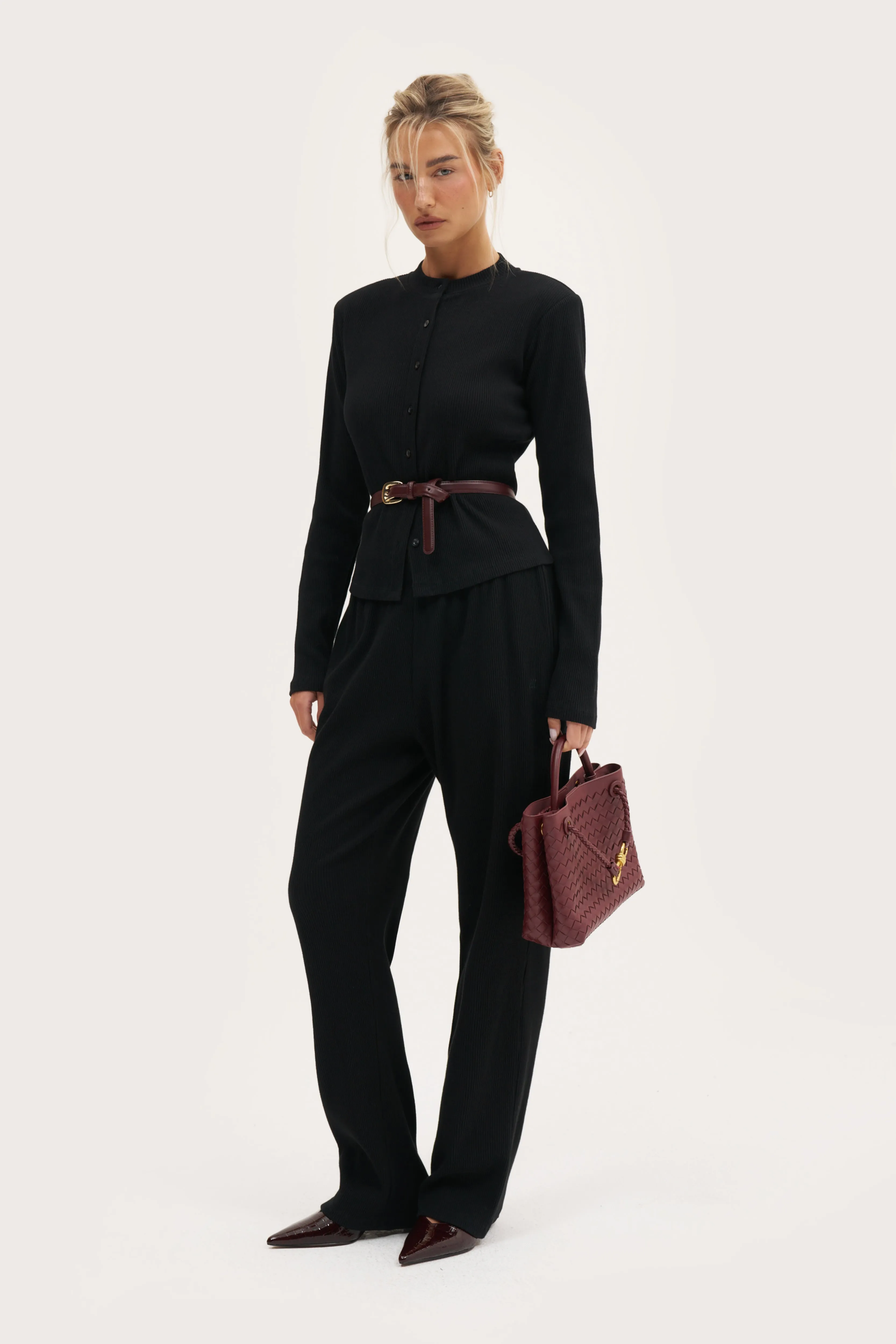 Awayday Pleated Pants - Black sold by Maebe