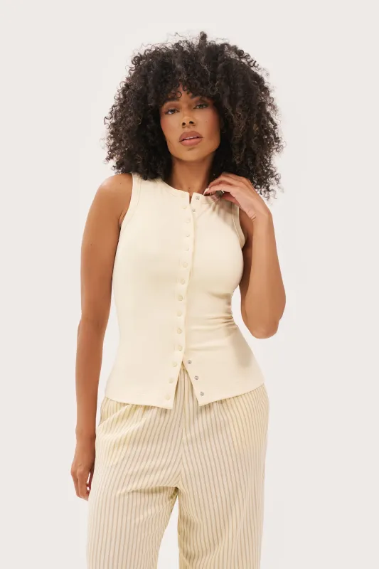 Contour Popper Top - Buttercream sold by Maebe