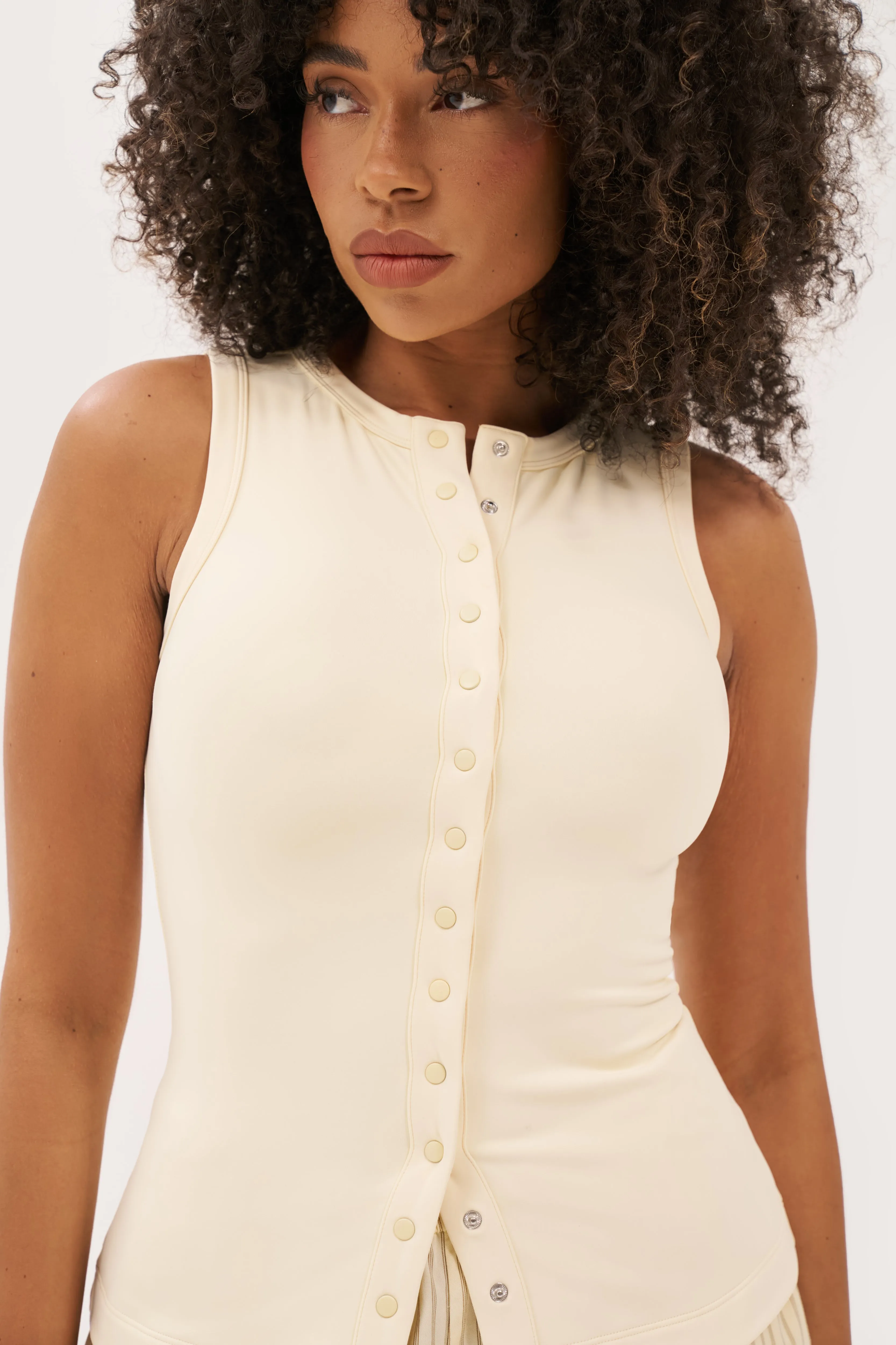 Contour Popper Top - Buttercream sold by Maebe product image thumbnail 3