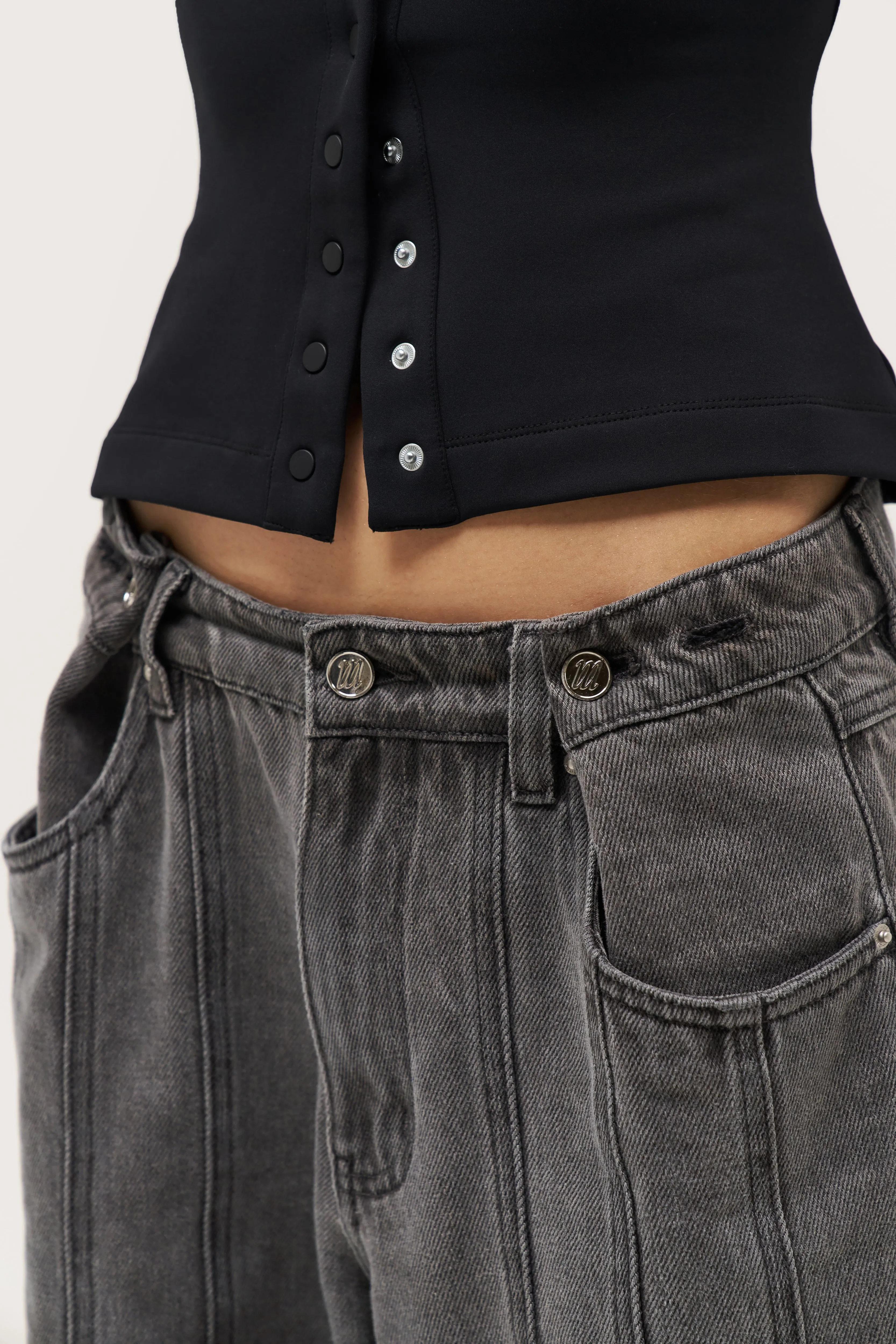 Seam Detail Boyfriend Jeans - Grey sold by Maebe product image thumbnail 4