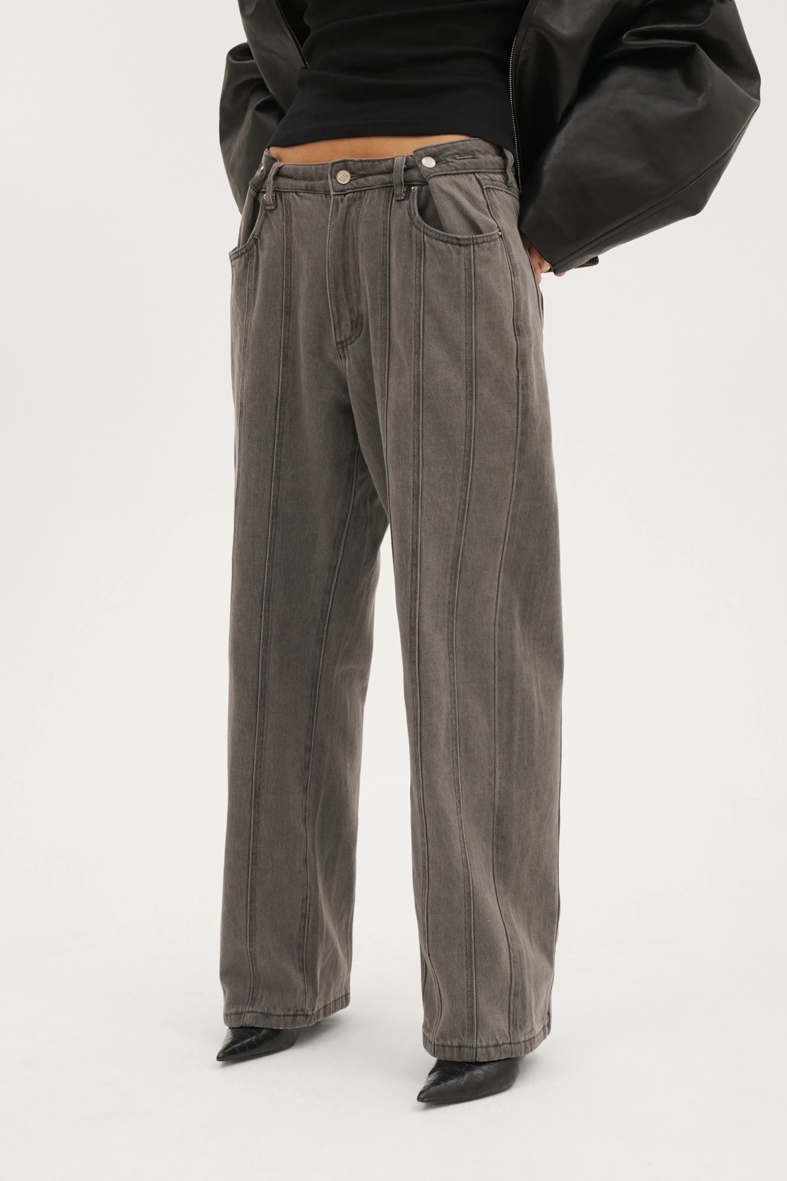 Seam Detail Boyfriend Jeans - Grey sold by Maebe product image thumbnail 3