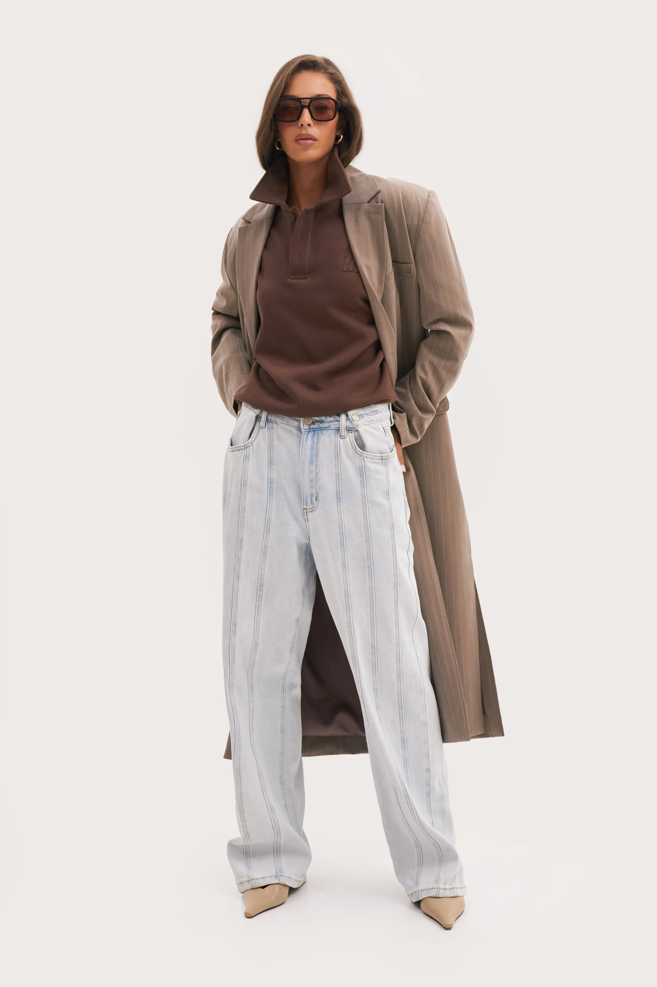 Seam Detail Boyfriend Jeans - Blue sold by Maebe