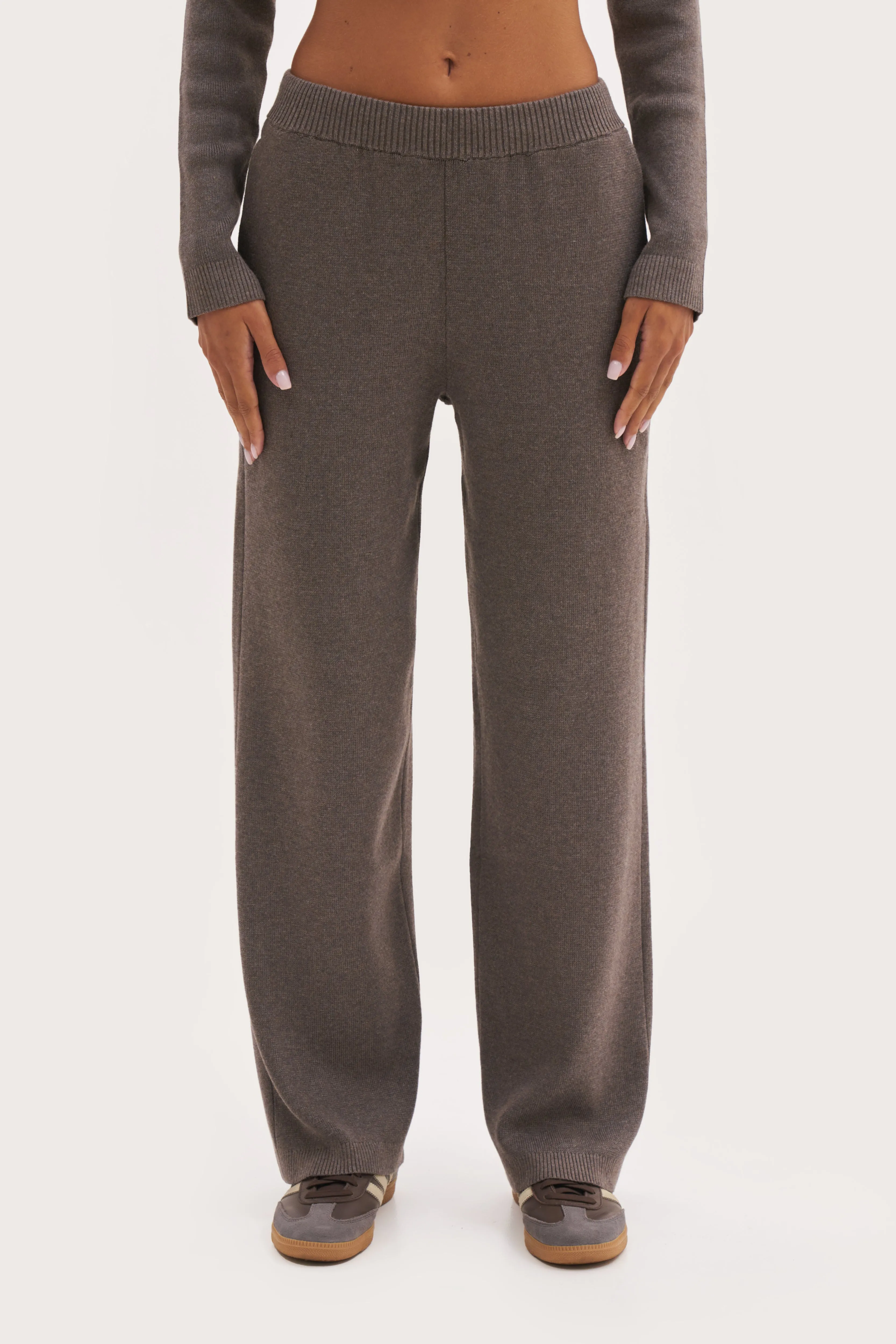 Retreat Ribbed Knit Pants - Brown Marl sold by Maebe product image thumbnail 2