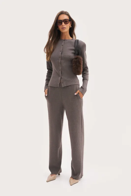 Retreat Ribbed Knit Pants - Brown Marl sold by Maebe