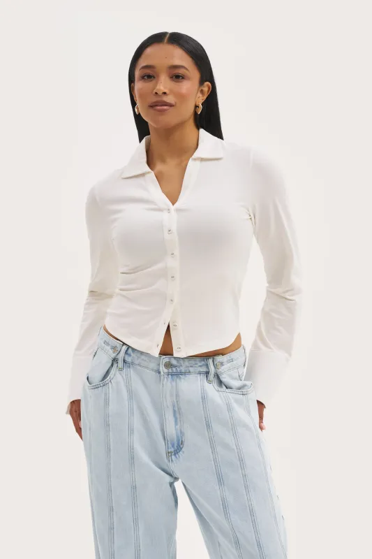 Daily Errands Fitted Shirt - White sold by Maebe