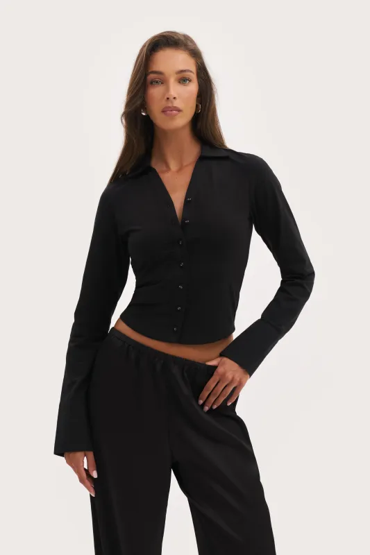 Daily Errands Fitted Shirt - Black made by Maebe