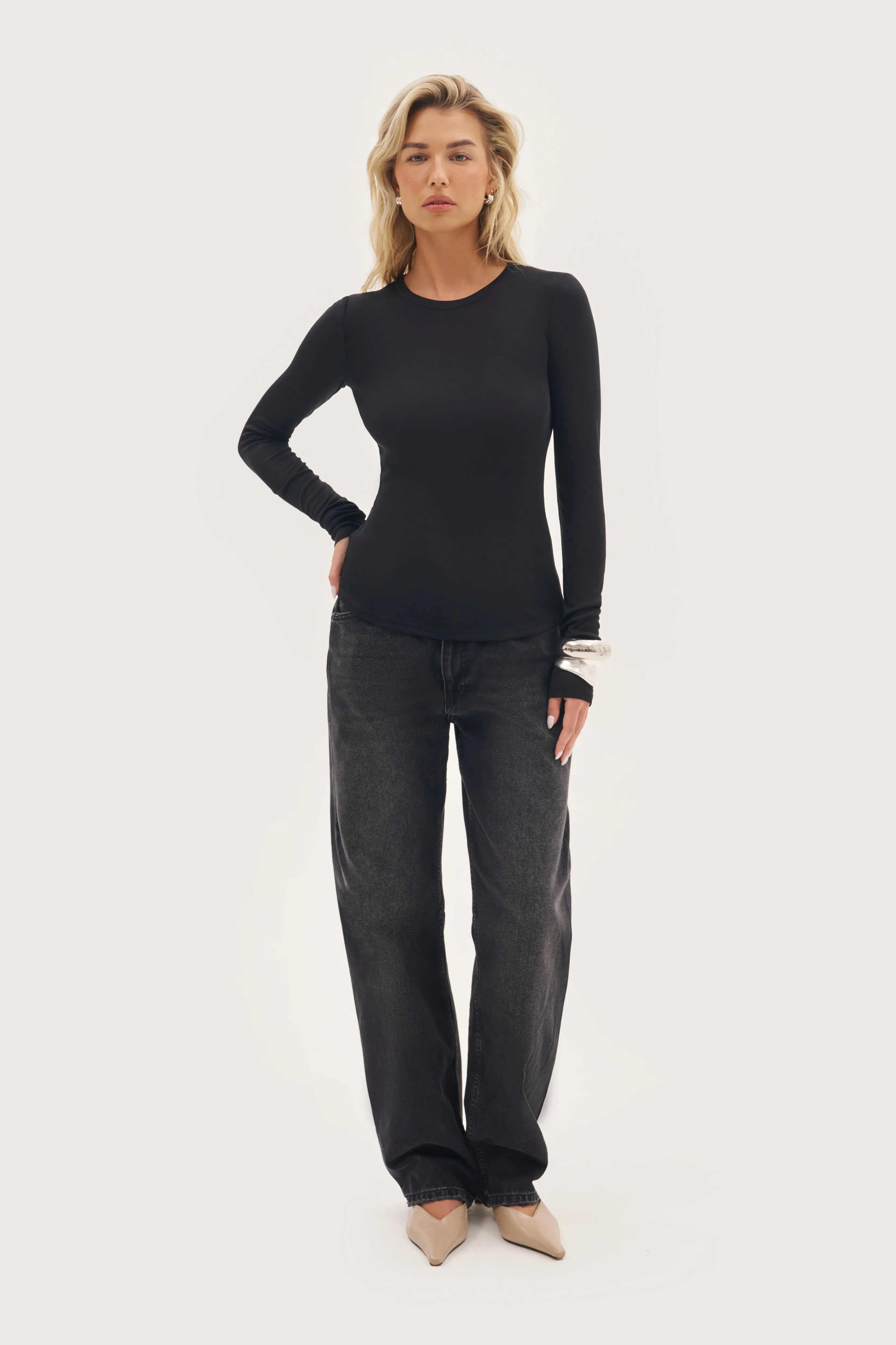 Stacked Long Sleeve Top - Black sold by Maebe product image thumbnail 5