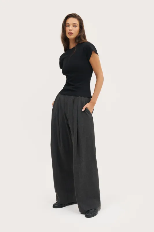 Dreamer Pointelle Tee - Black sold by Maebe