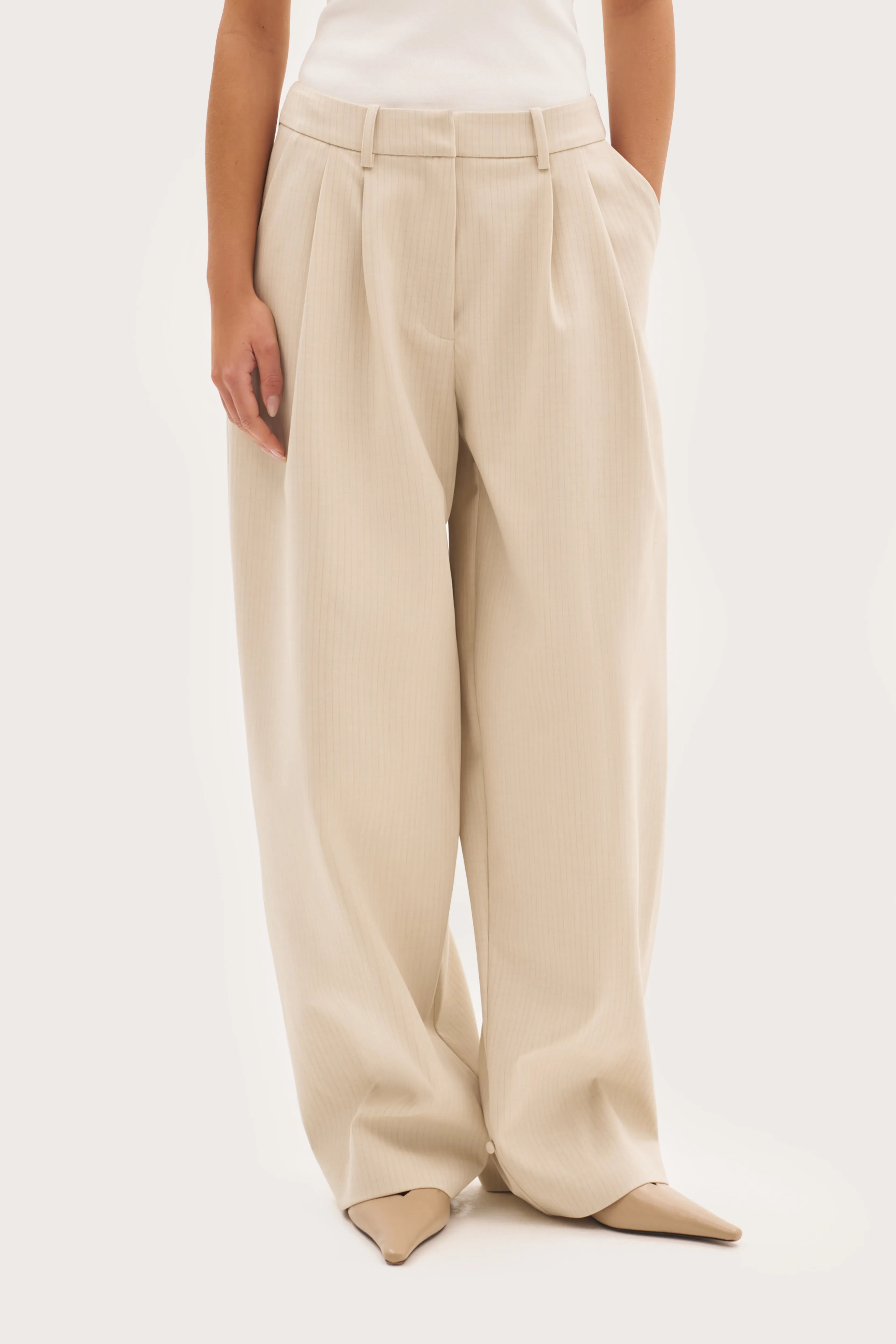 Polina Trousers With Cuff Detail - Beige sold by Maebe product image thumbnail 5