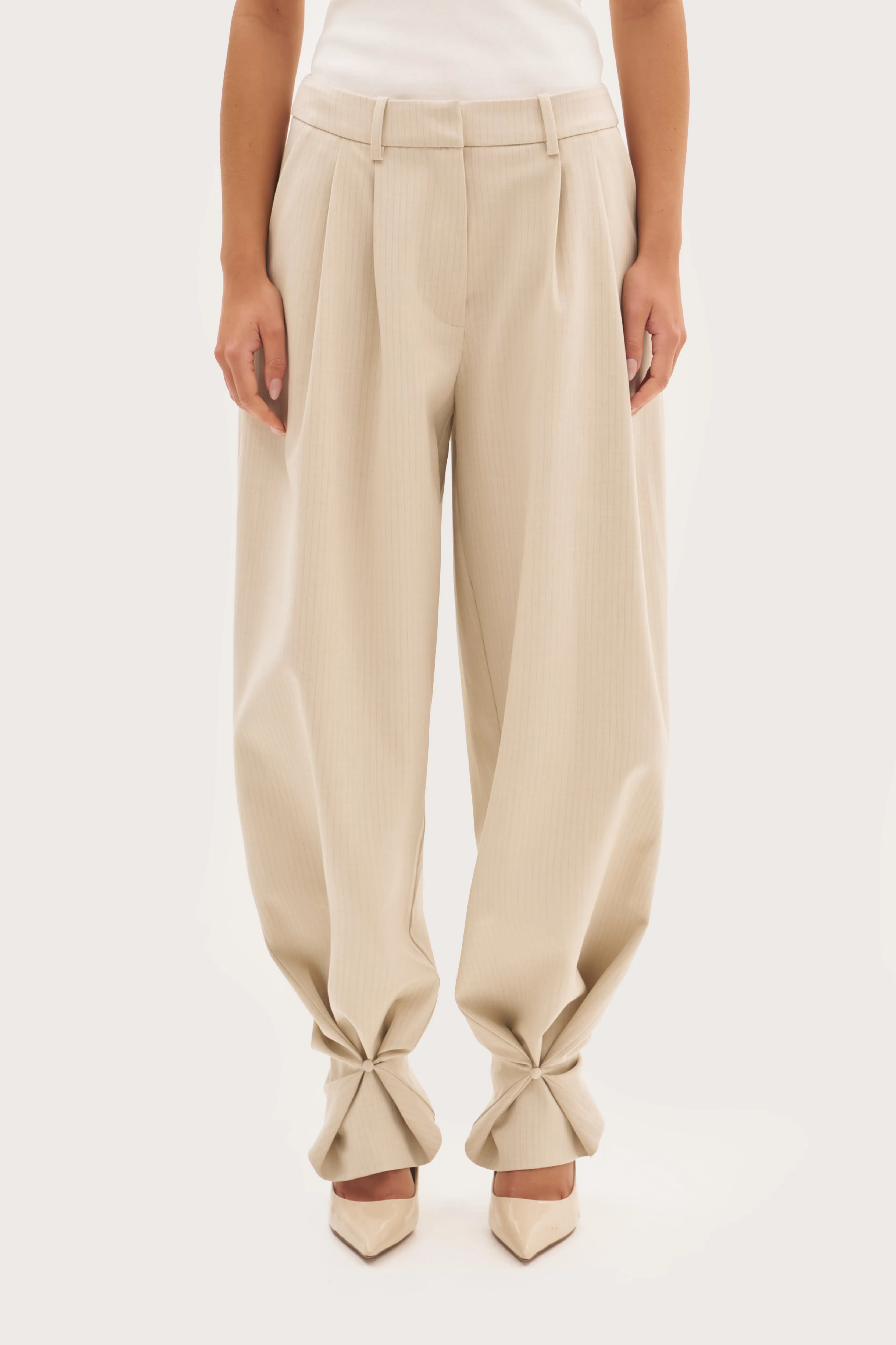 Polina Trousers With Cuff Detail - Beige sold by Maebe product image thumbnail 2