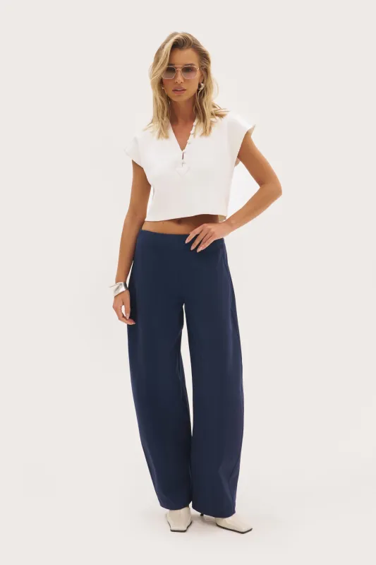 Everyday Balloon Trousers - Navy sold by Maebe