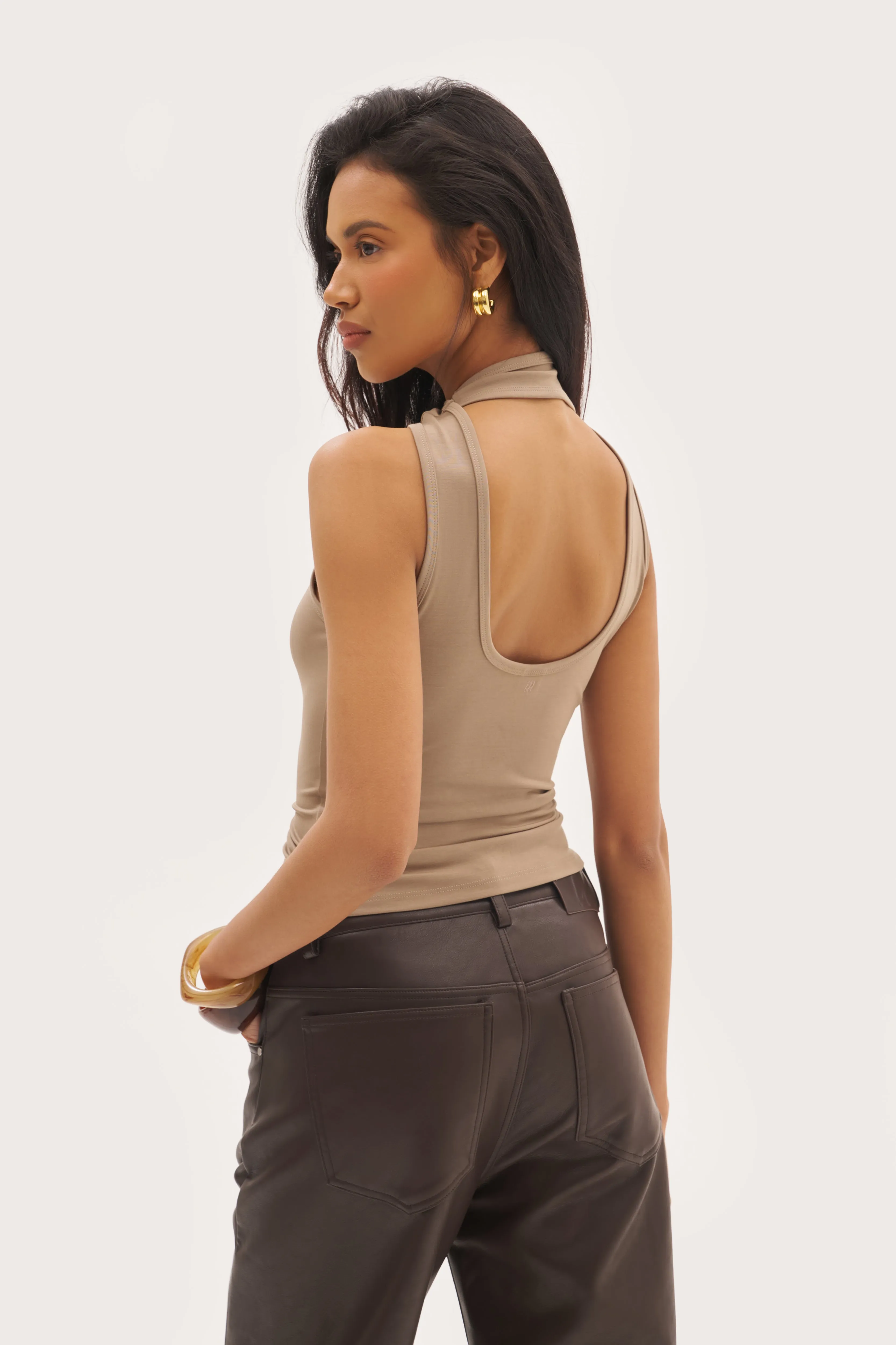 Halter Vest Top - Taupe sold by Maebe product image thumbnail 4