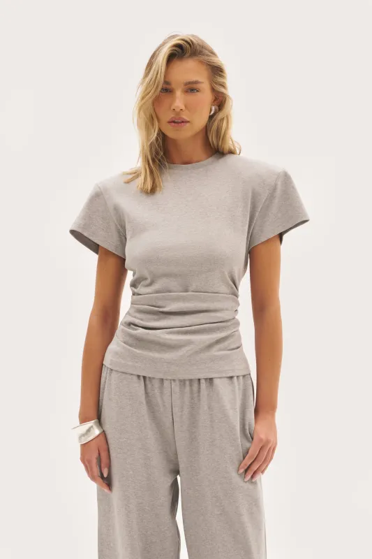 Sora Fitted Tee - Grey made by Maebe