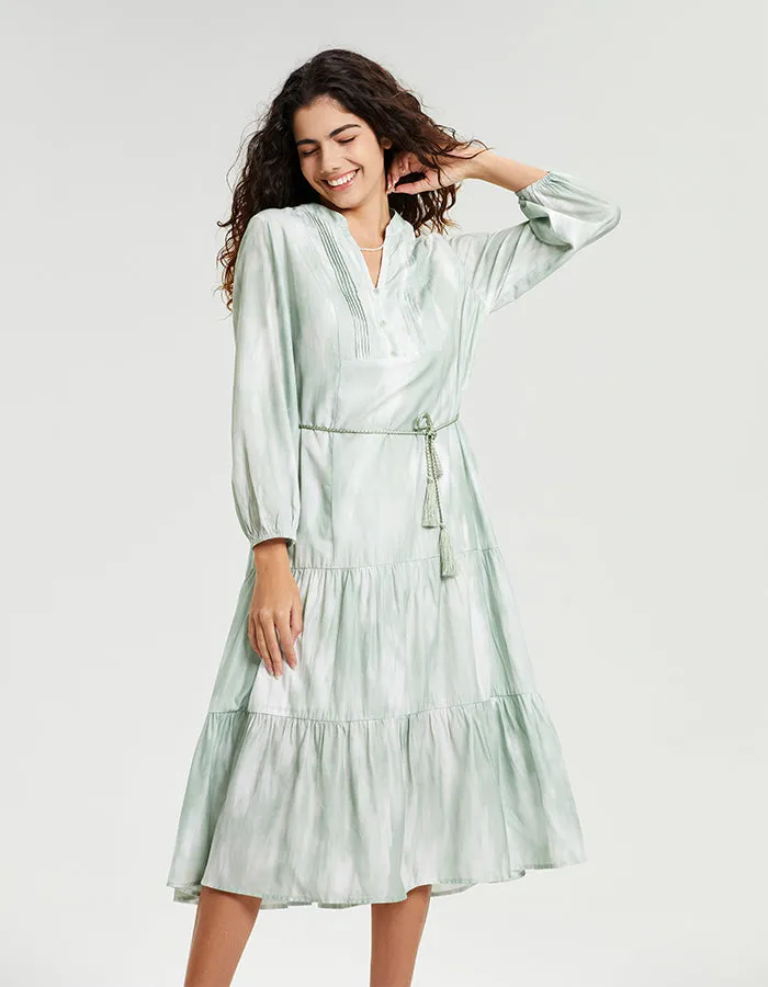 ALLOVIN The Harper Tie-Dye Printed Dress sold by Allovin