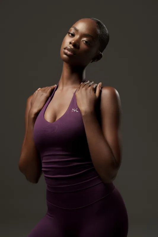SK Skulpt Halter Tank Plum made by SK KINETIX