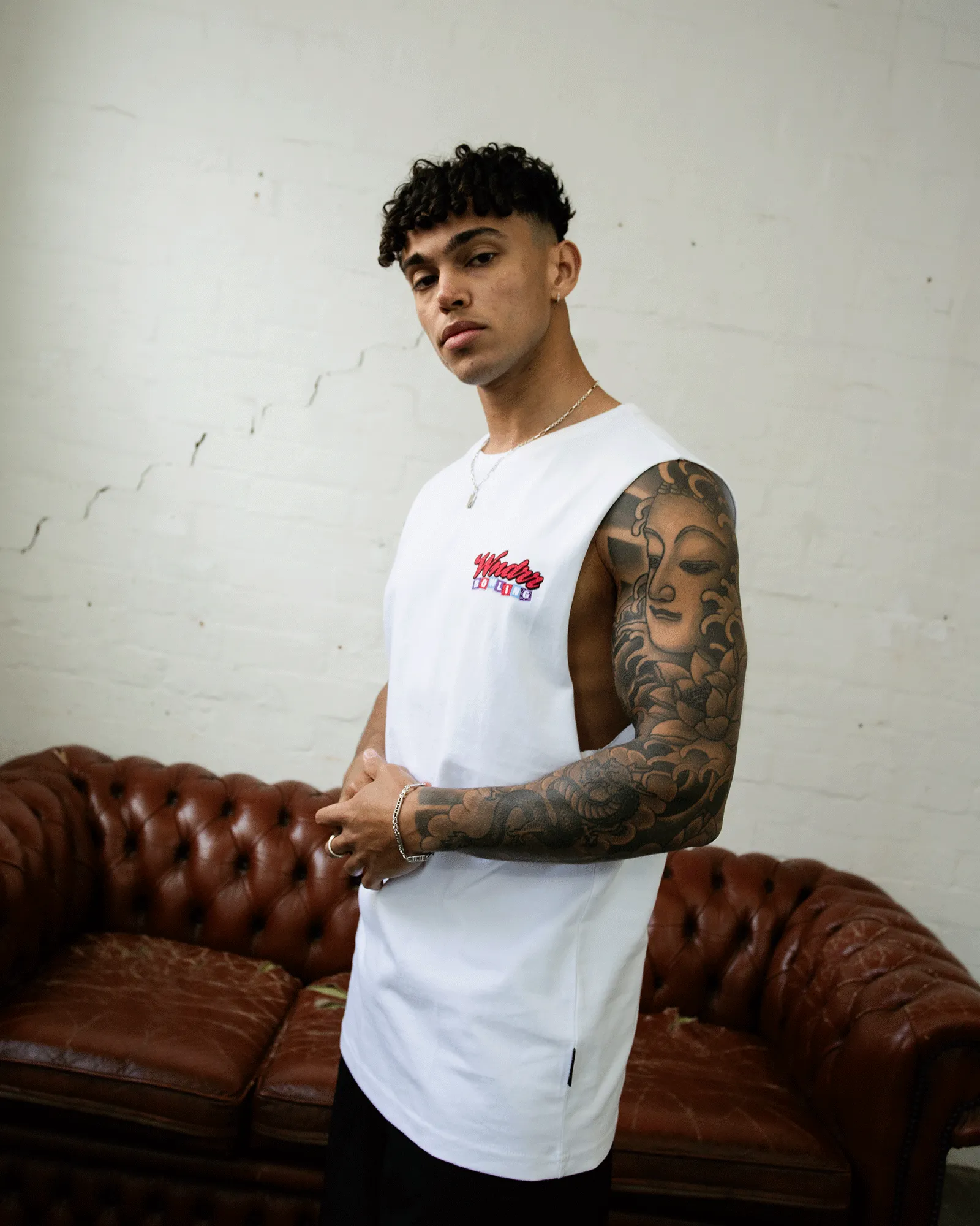 BOWLING MUSCLE TOP - WHITE sold by WNDRR product image thumbnail 4