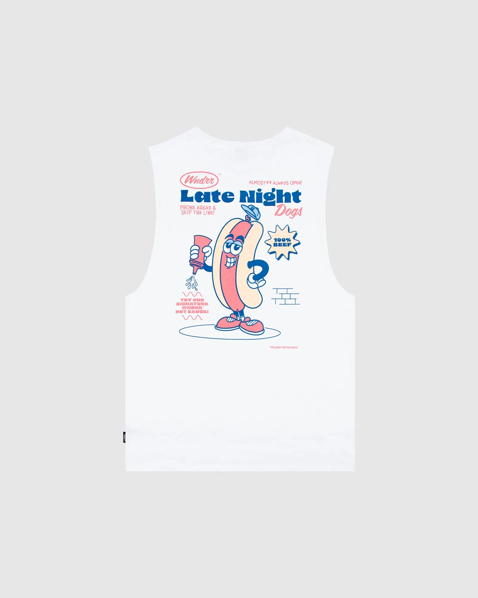 HOT DOG MUSCLE TOP - WHITE sold by WNDRR