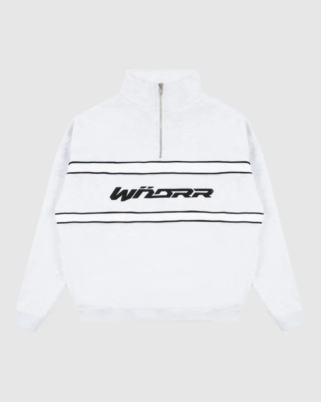 COMPANION 1/4 ZIP SWEAT - WHITE MARLE sold by WNDRR