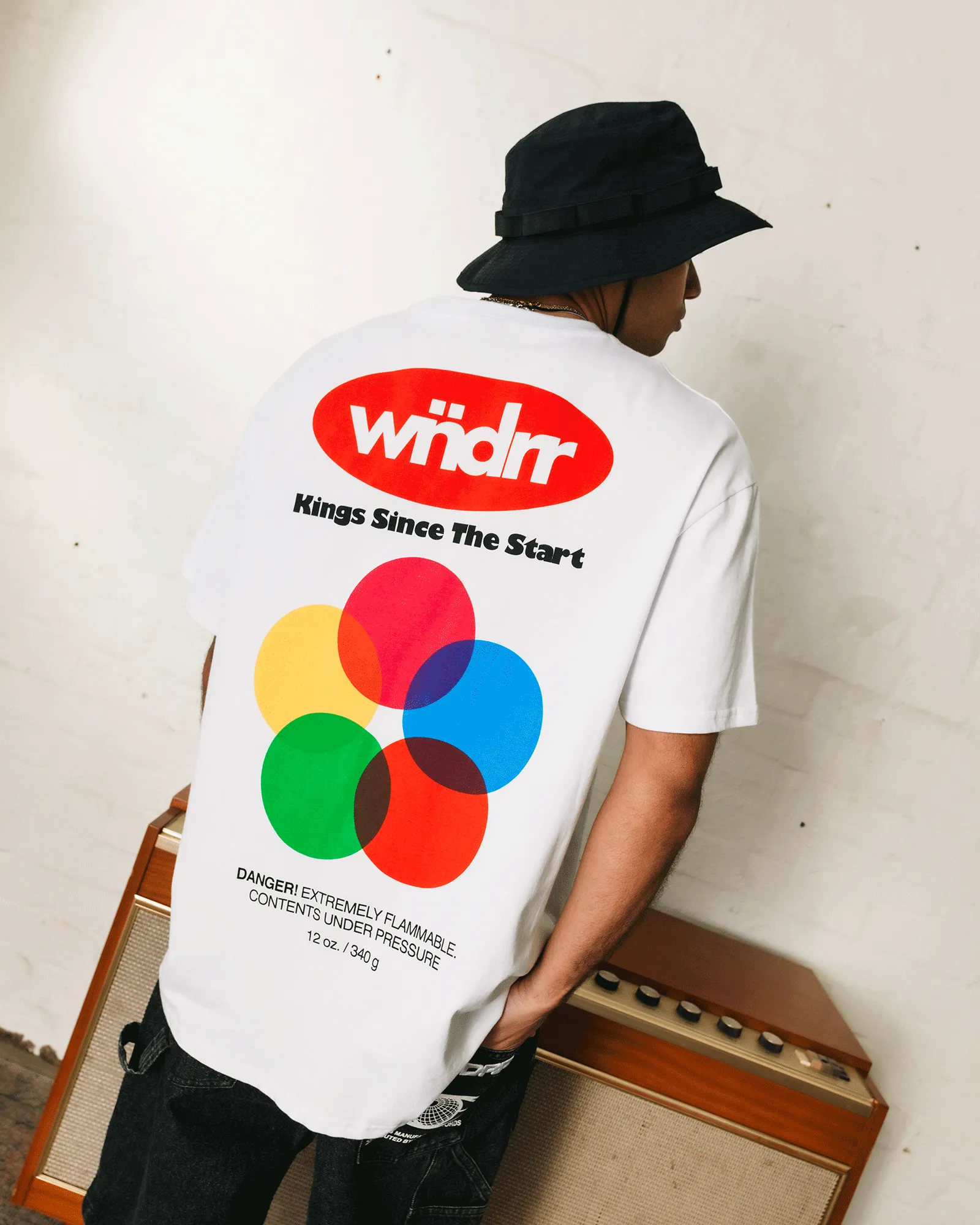FLAMMABLE BOX FIT TEE - WHITE sold by WNDRR product image thumbnail 2