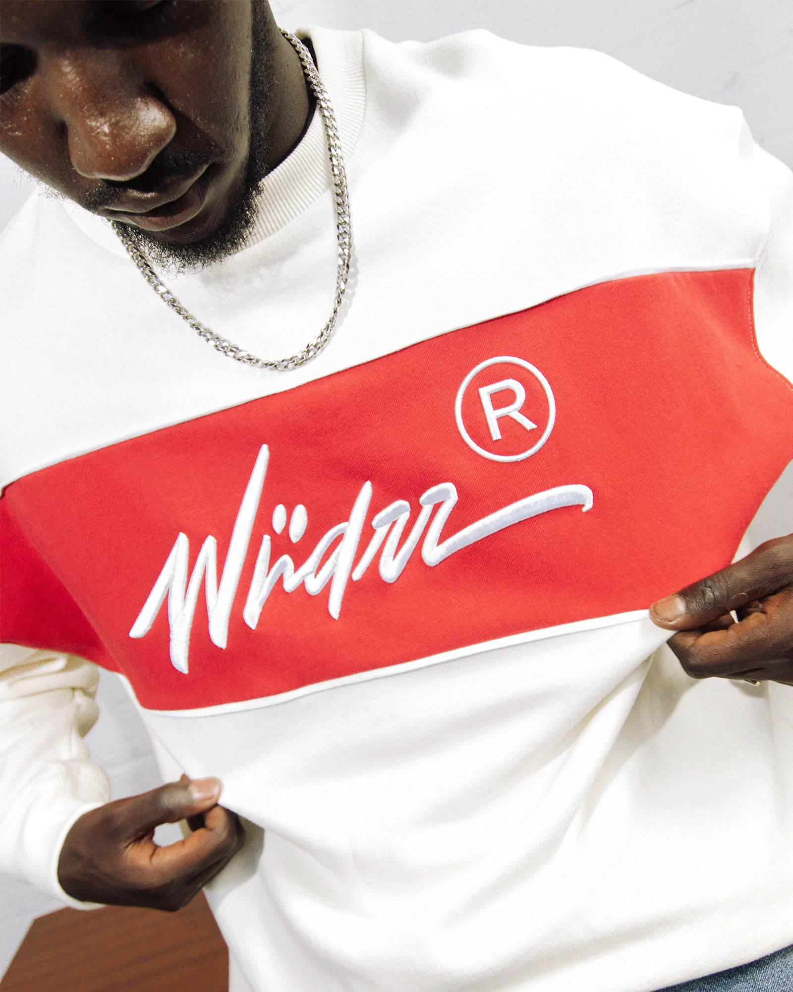 OFFEND CREW SWEAT - OFF WHITE/RED sold by WNDRR product image thumbnail 2