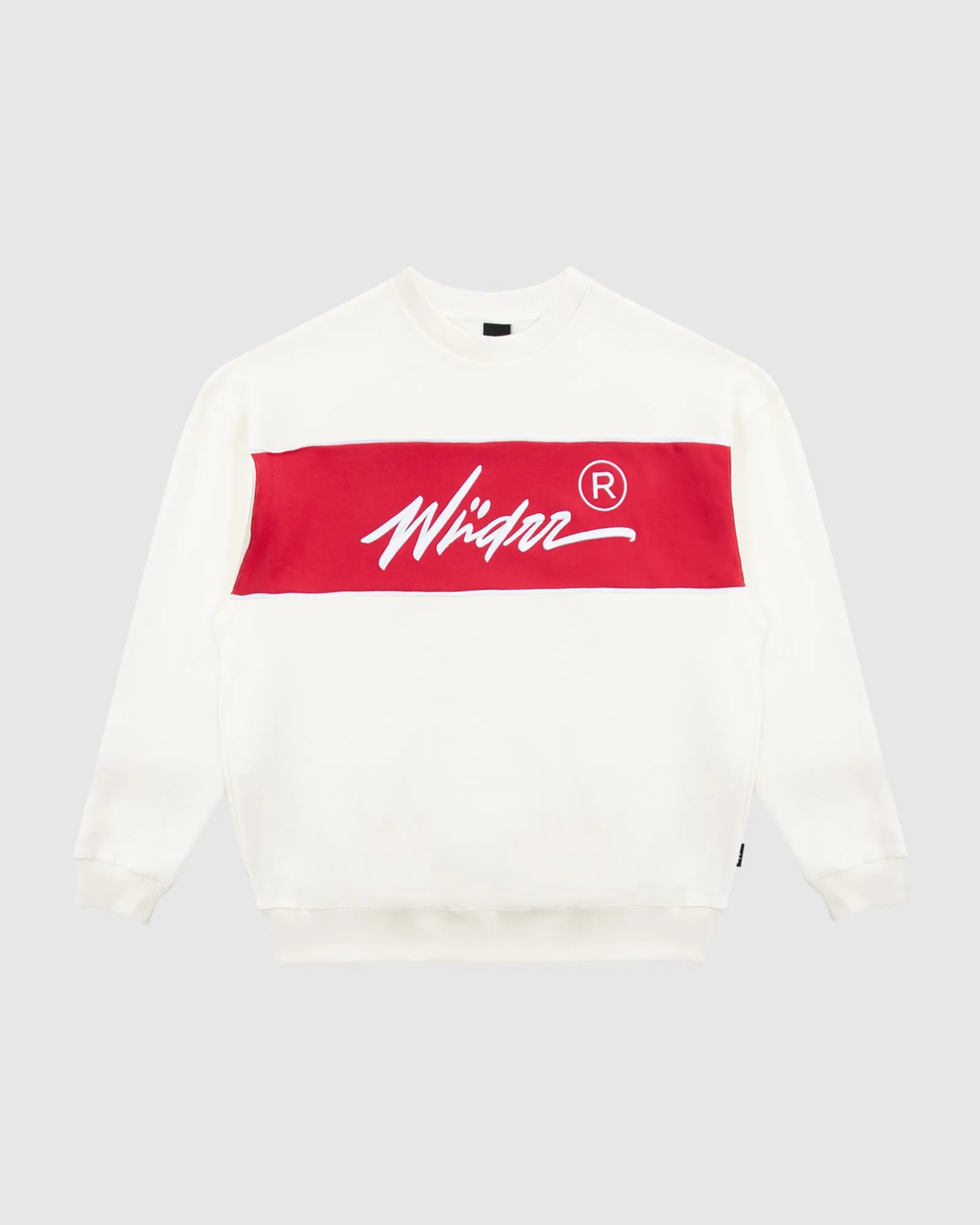 OFFEND CREW SWEAT - OFF WHITE/RED sold by WNDRR