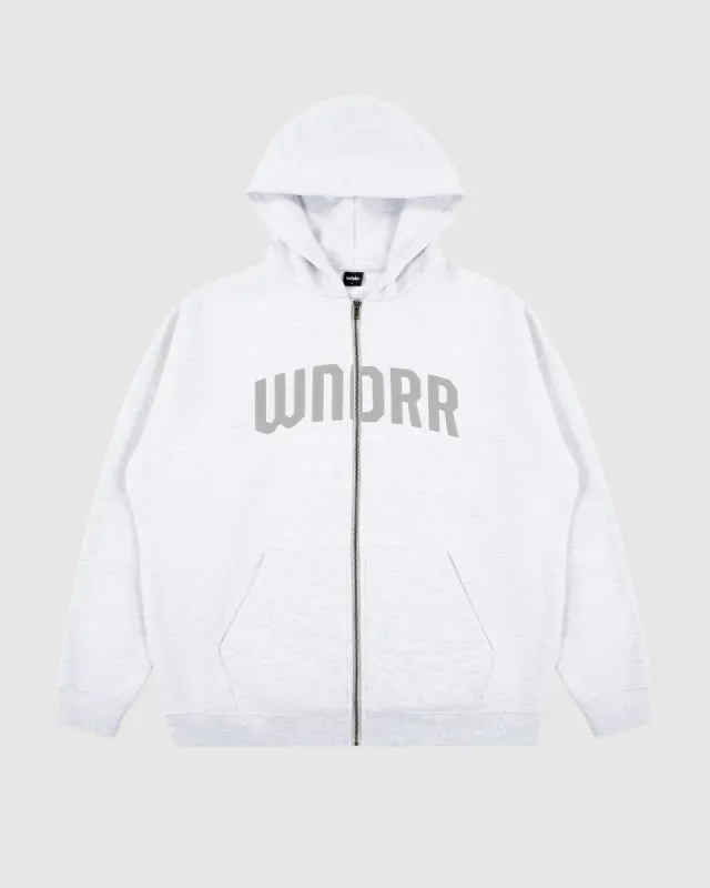 FEUD ZIP HOOD SWEAT - WHITE MARLE sold by WNDRR