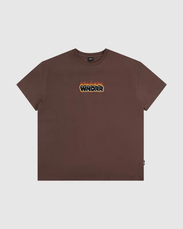 FLINT BOX FIT TEE - BROWN made by WNDRR