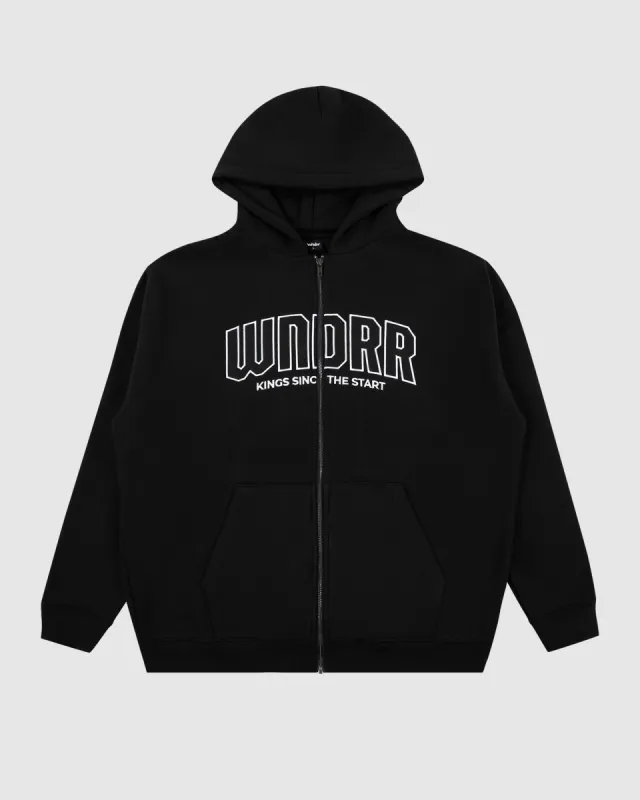 FEUD ZIP HOOD SWEAT - BLACK sold by WNDRR